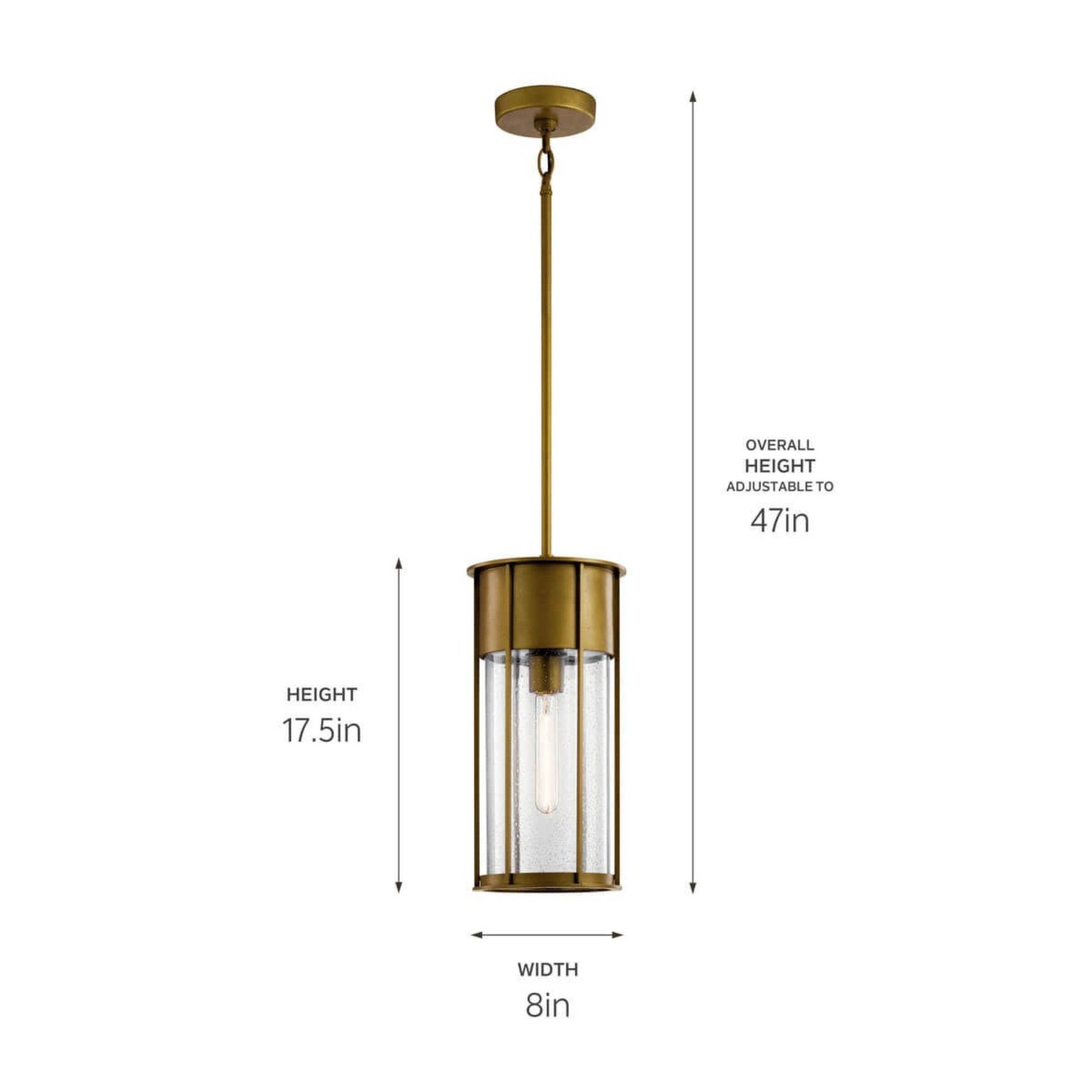 Camillo 18" Outdoor Pendant, Natural Brass Finish - Bees Lighting