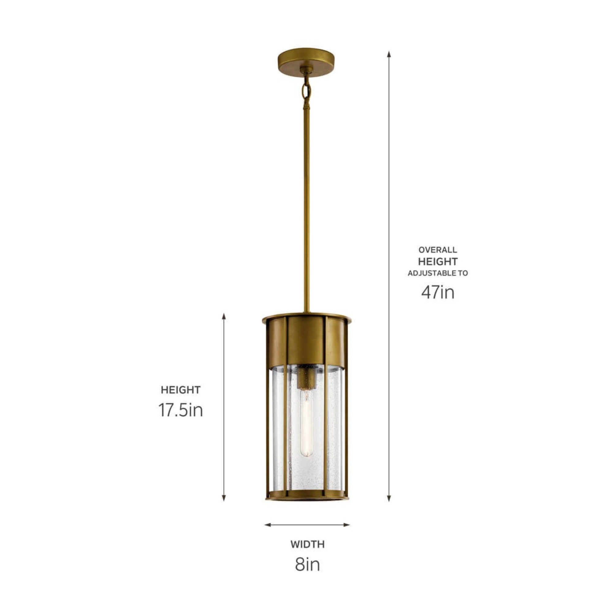 Camillo 18" Outdoor Pendant, Natural Brass Finish - Bees Lighting