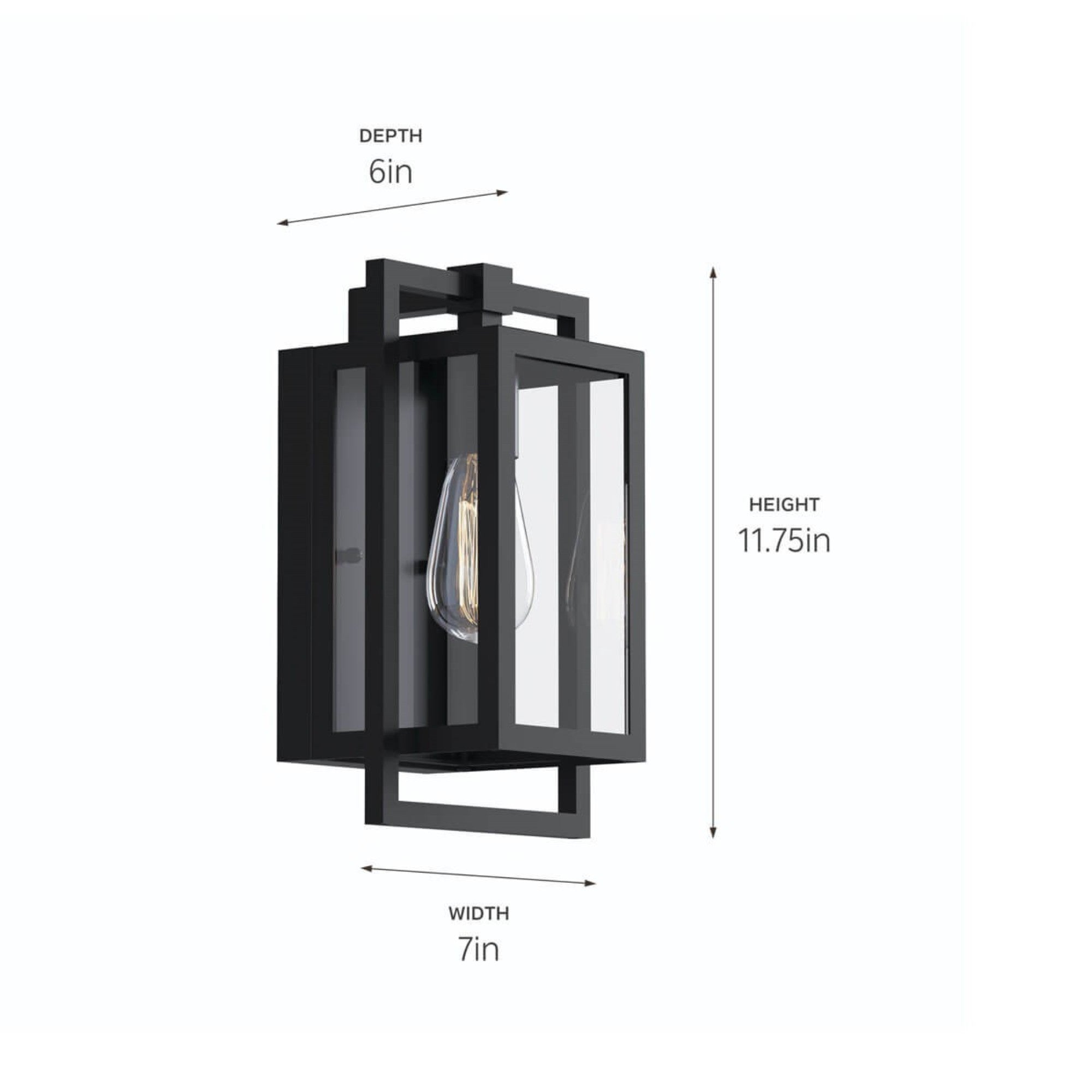 Goson 12" Outdoor Wall Light, Black Finish - Bees Lighting