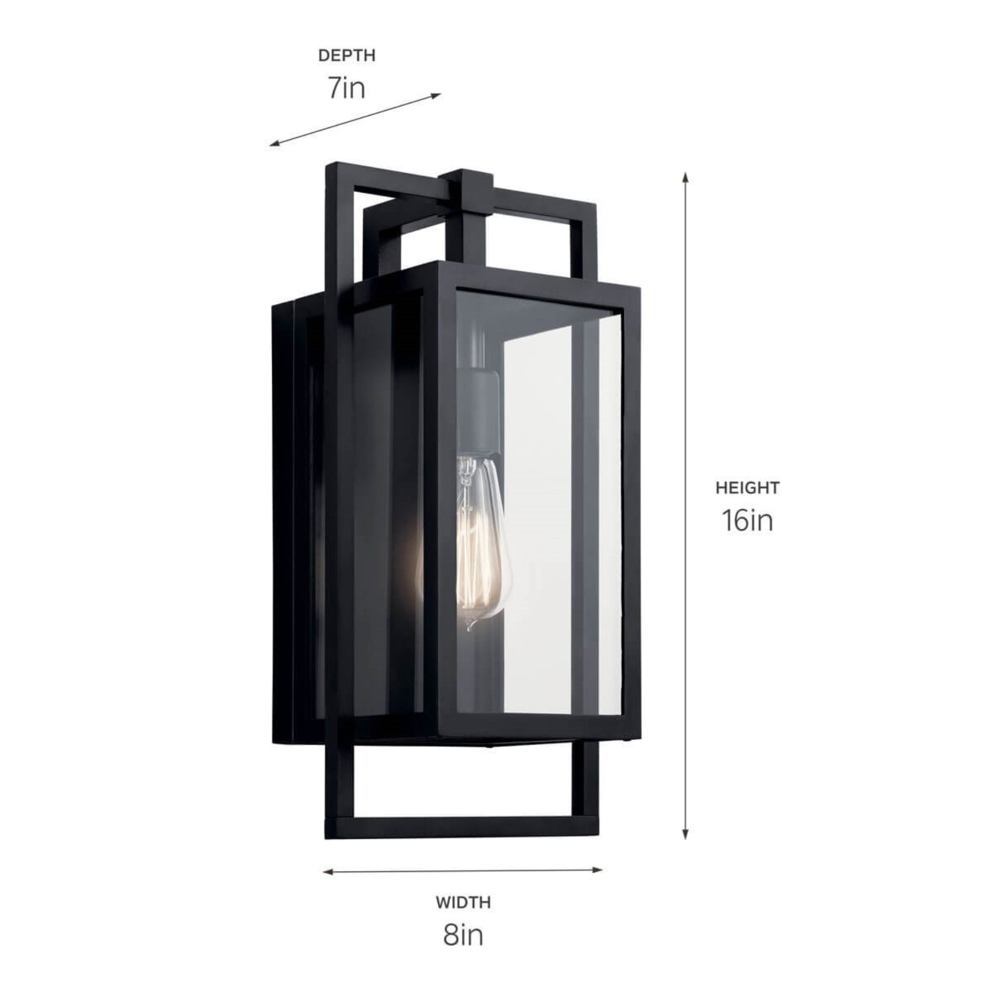 Goson 16" Outdoor Wall Light, Black Finish - Bees Lighting