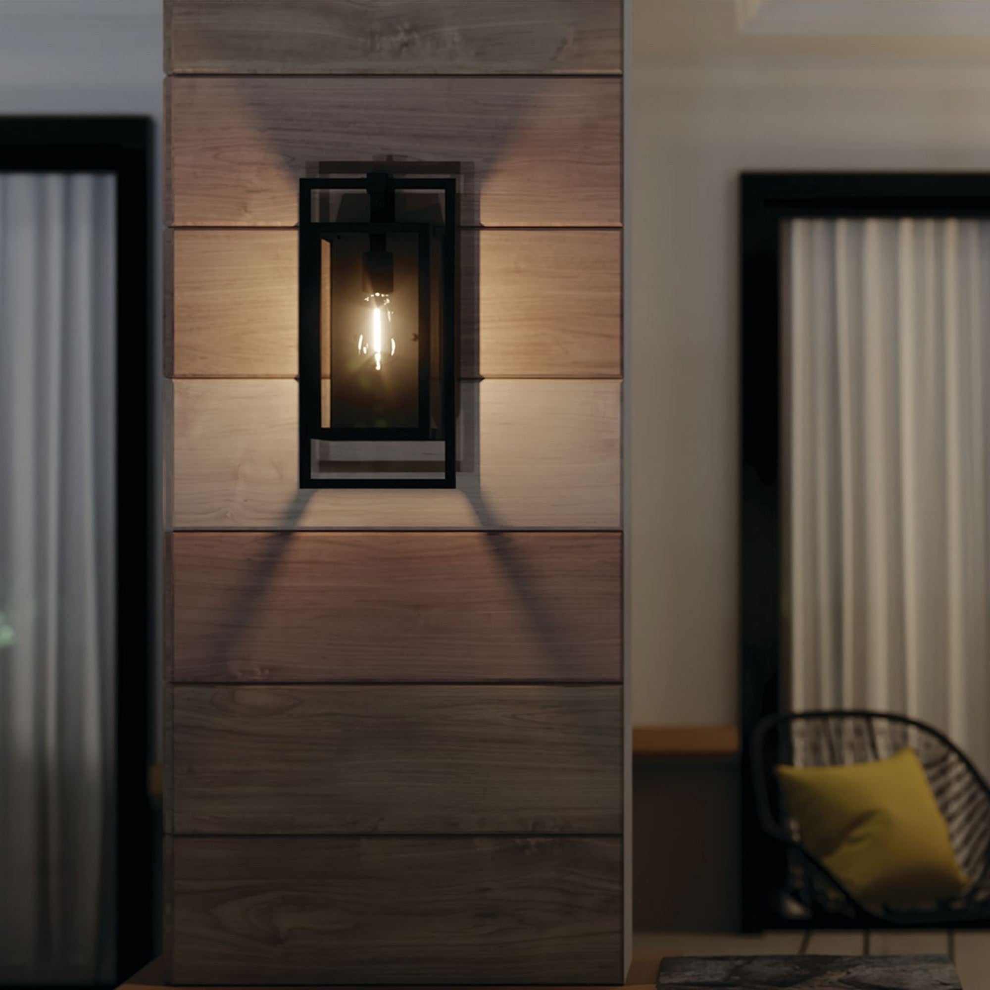 Goson 16" Outdoor Wall Light, Black Finish - Bees Lighting