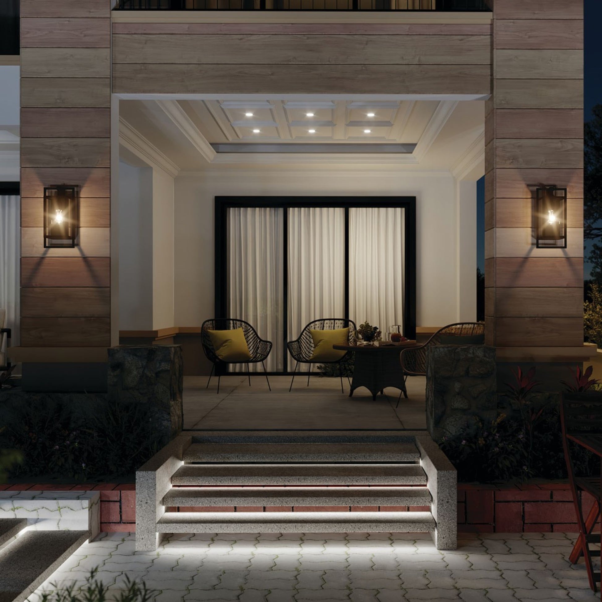 Goson 16" Outdoor Wall Light, Black Finish - Bees Lighting