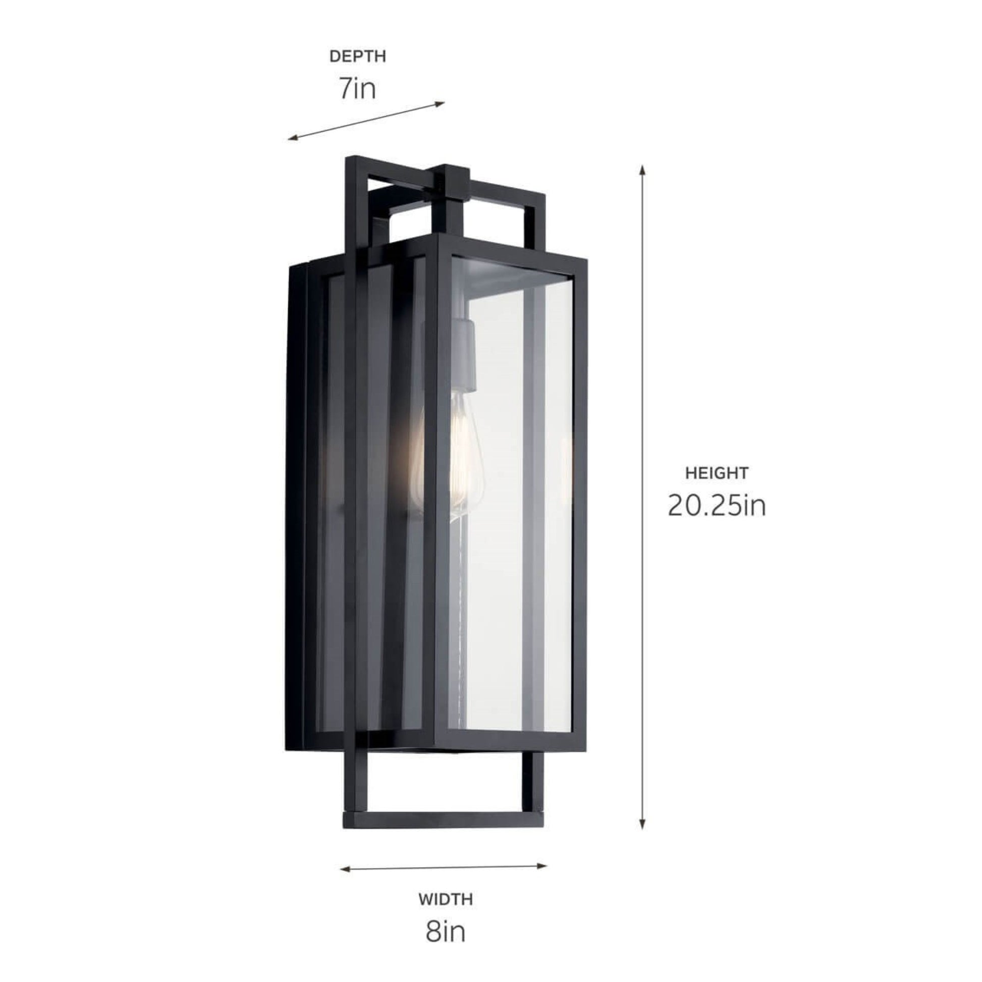 Goson 20" Outdoor Wall Light, Black Finish - Bees Lighting