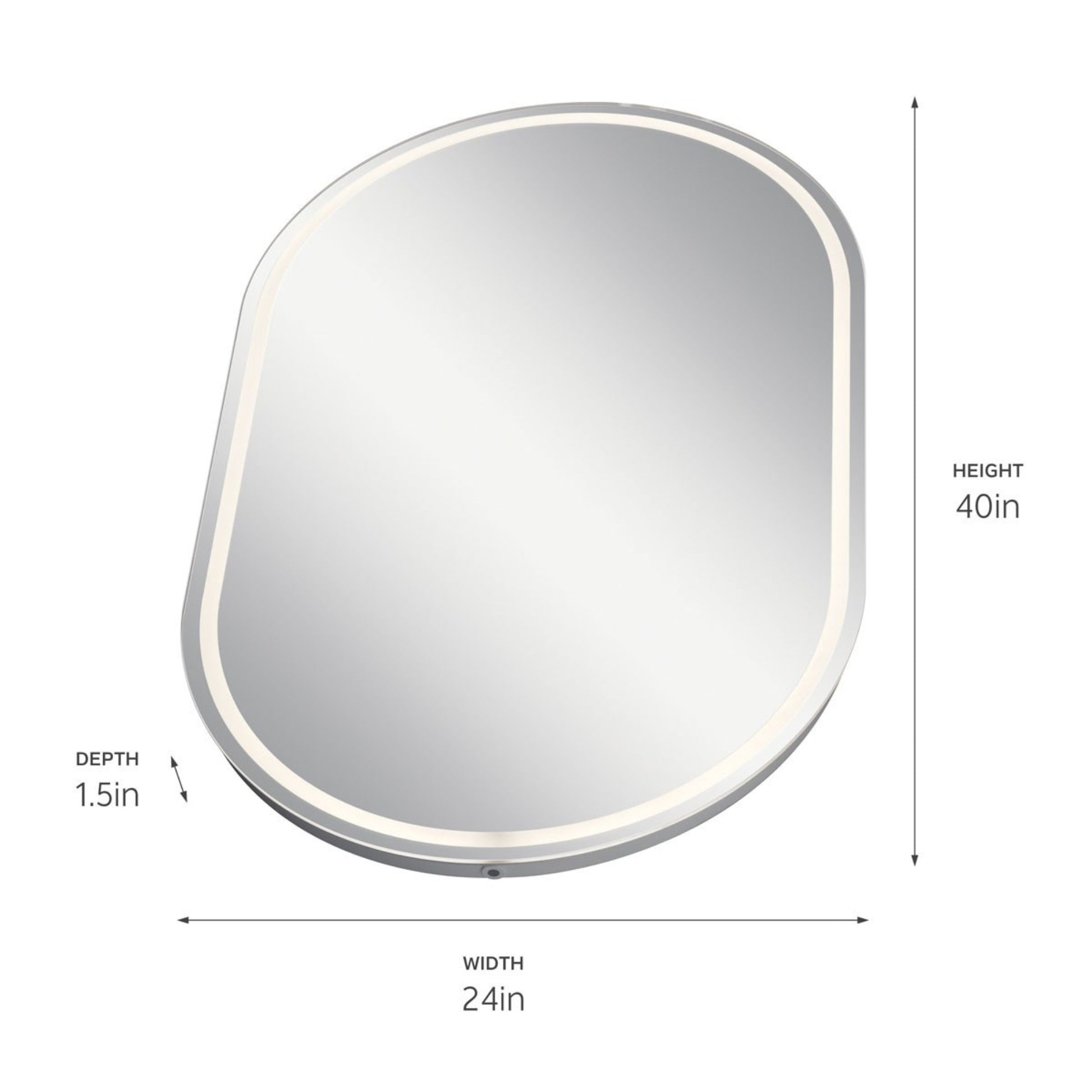 Menillo 39" LED Vanity Mirror, White Finish - Bees Lighting