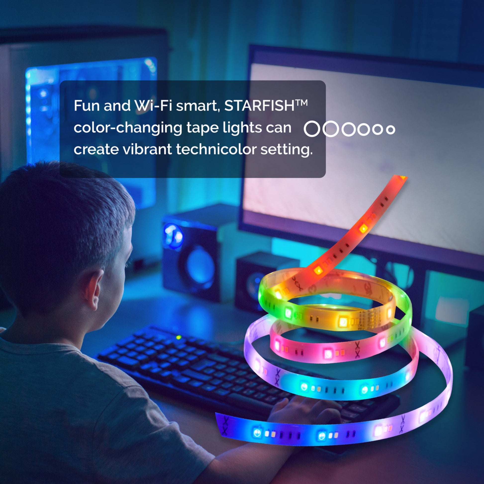 Starfish Wifi Smart Outdoor LED Strip Light kit, 6Ft Reel, RGBTW, 12V - Bees Lighting