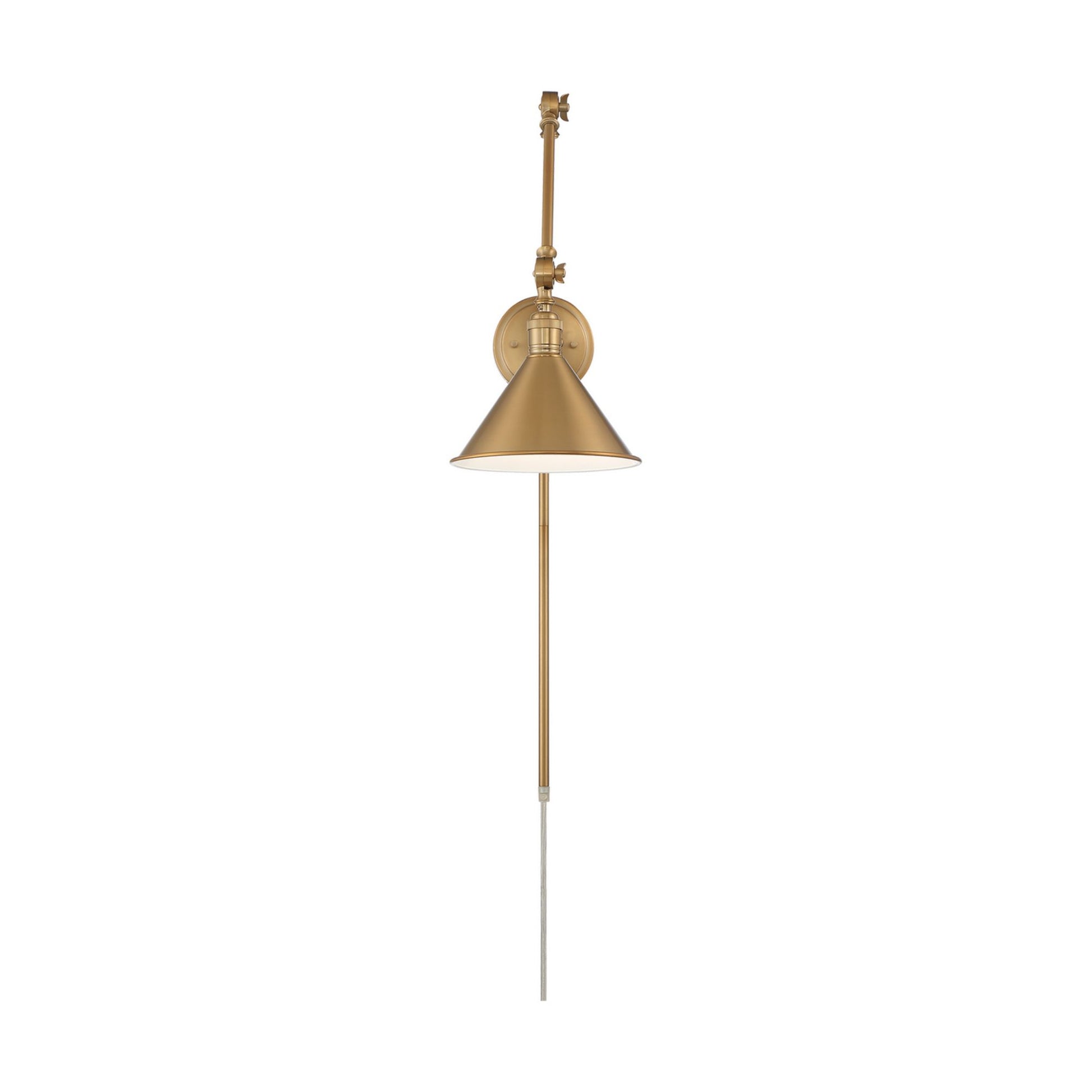 Delancey Swing Arm Lamp, Vintage Brass - Bees Lighting
