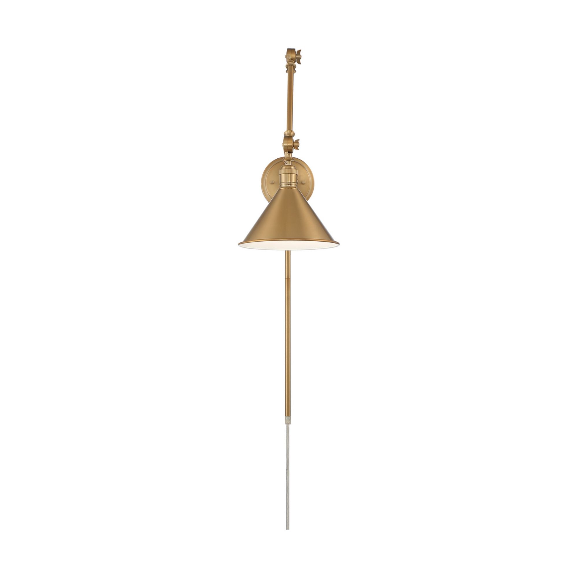 Delancey Swing Arm Lamp, Vintage Brass - Bees Lighting