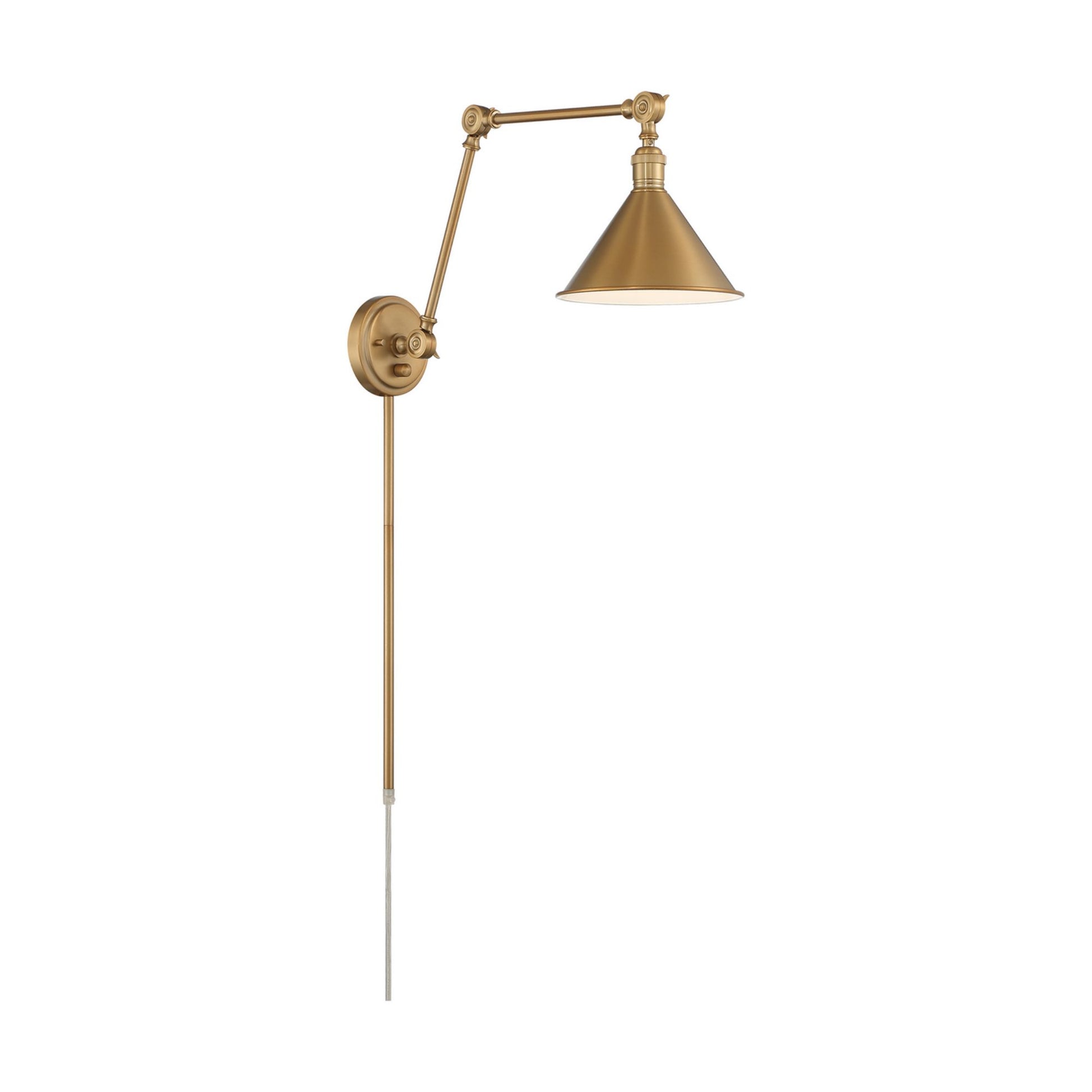 Delancey Swing Arm Lamp, Vintage Brass - Bees Lighting