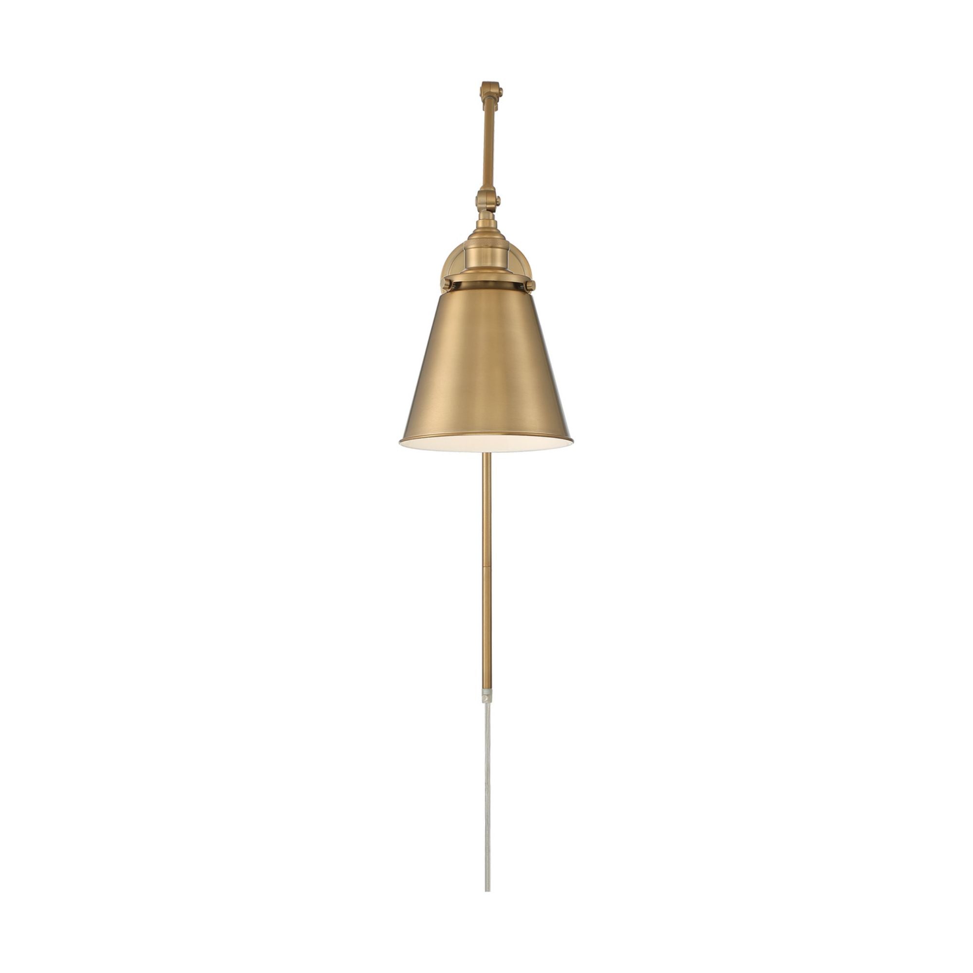Bayard Plug In Swing Arm Wall Sconce Vintage Brass