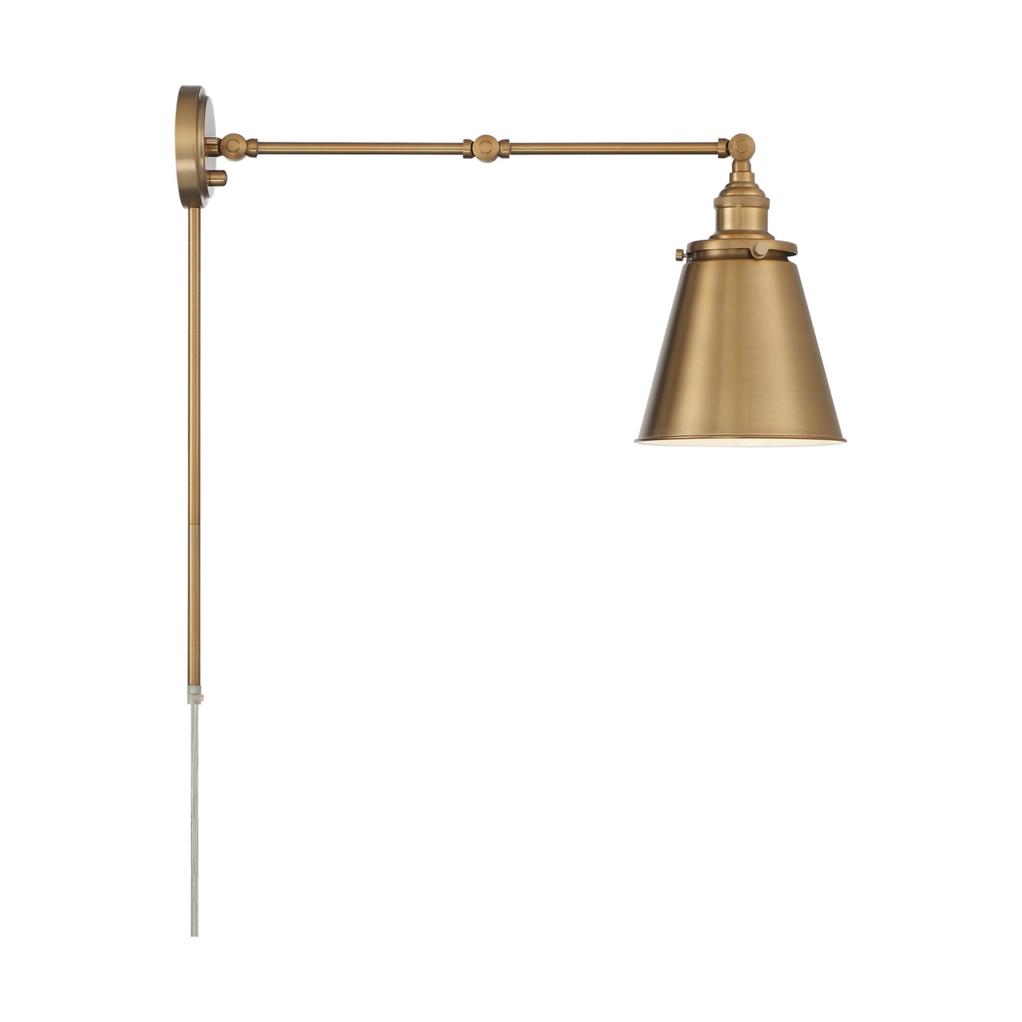 Bayard Swing Arm Lamp, Vintage Brass - Bees Lighting