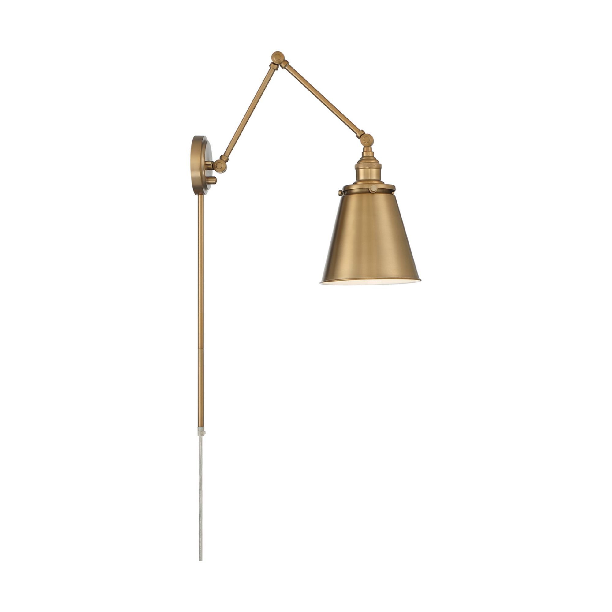 Bayard Swing Arm Lamp, Vintage Brass - Bees Lighting