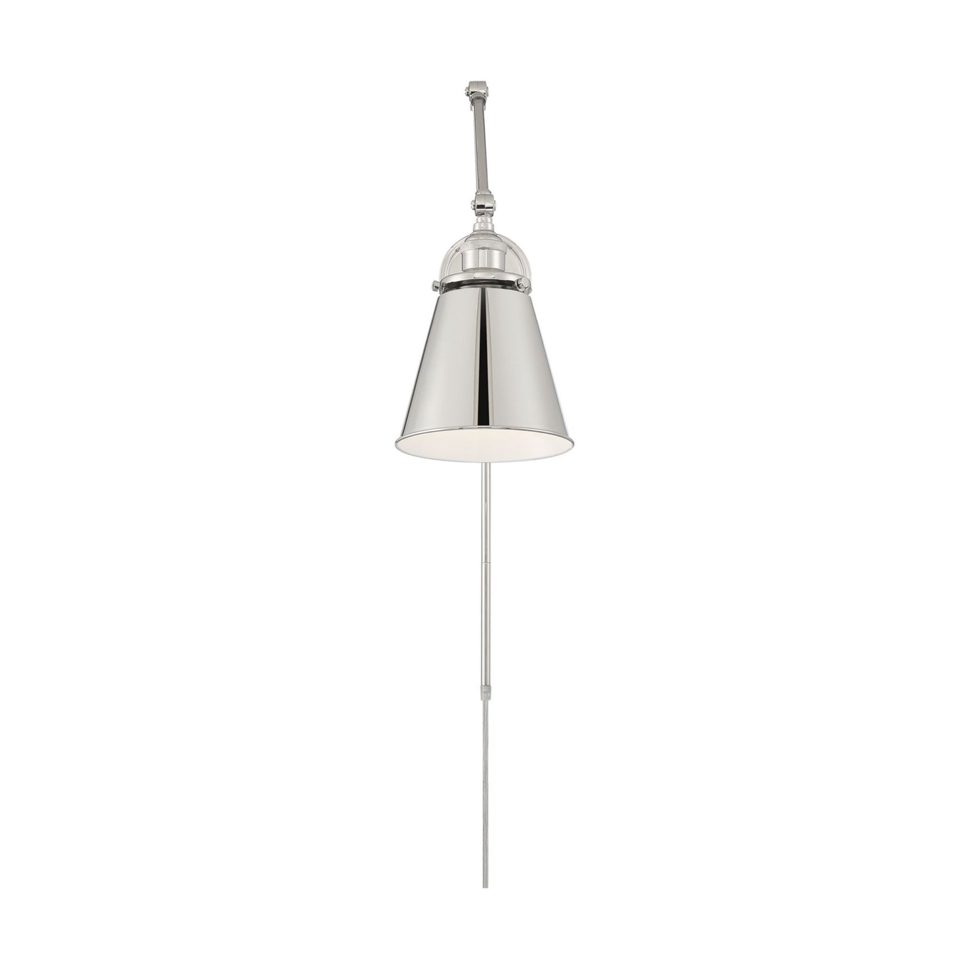 Bayard Swing Arm Lamp, Polished Nickel - Bees Lighting