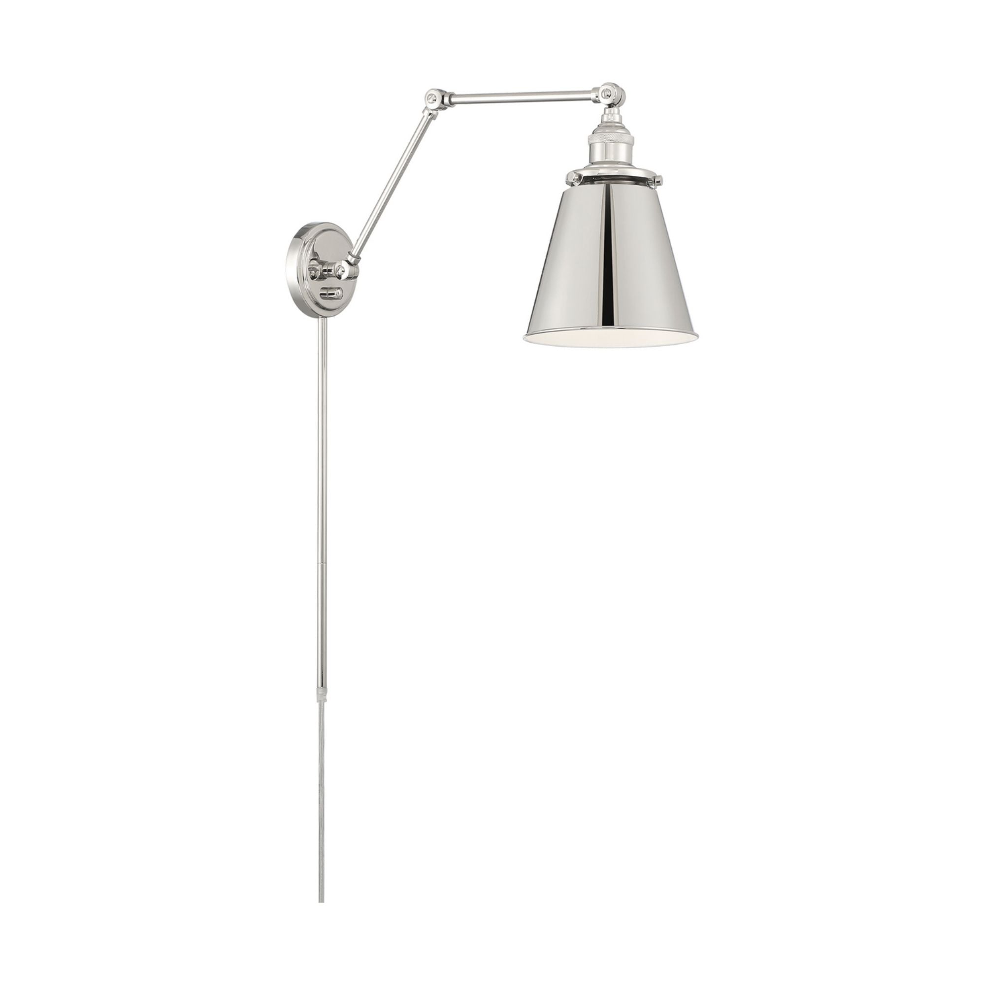 Bayard Swing Arm Lamp, Polished Nickel - Bees Lighting
