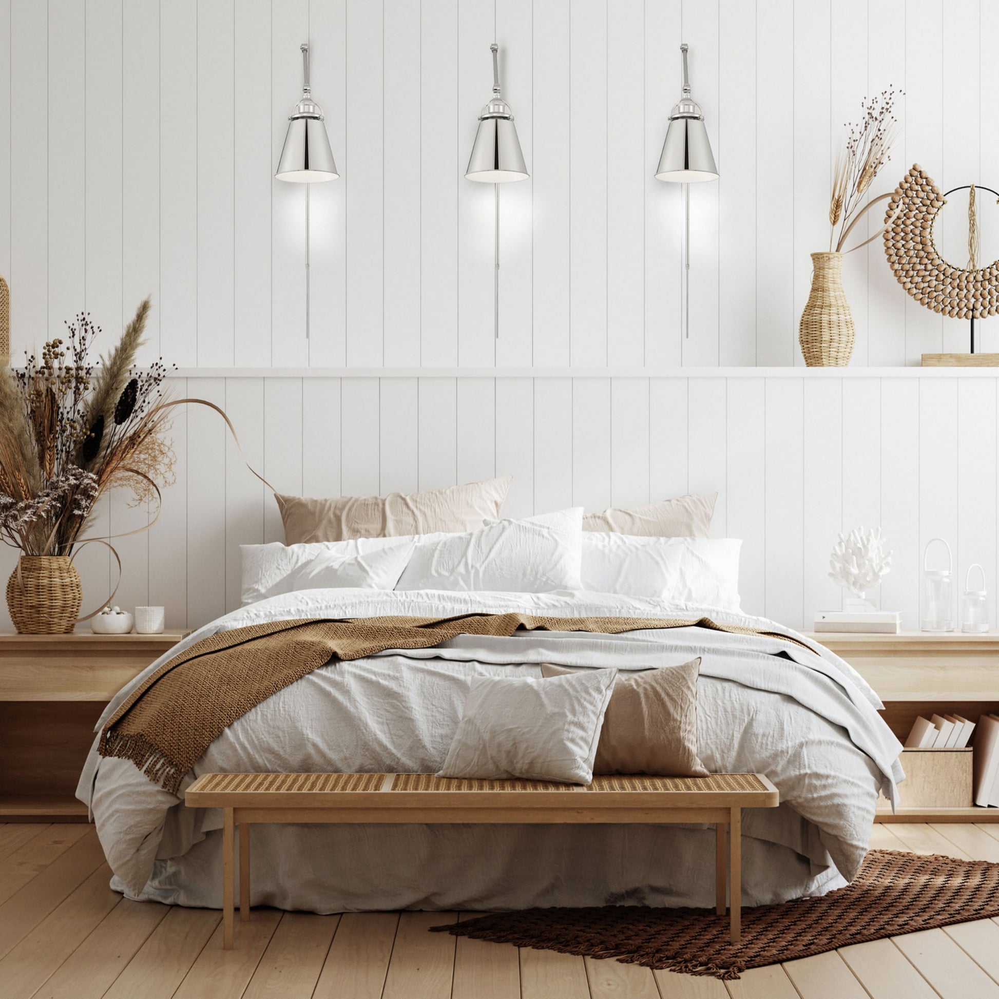 Bayard Swing Arm Lamp, Polished Nickel - Bees Lighting