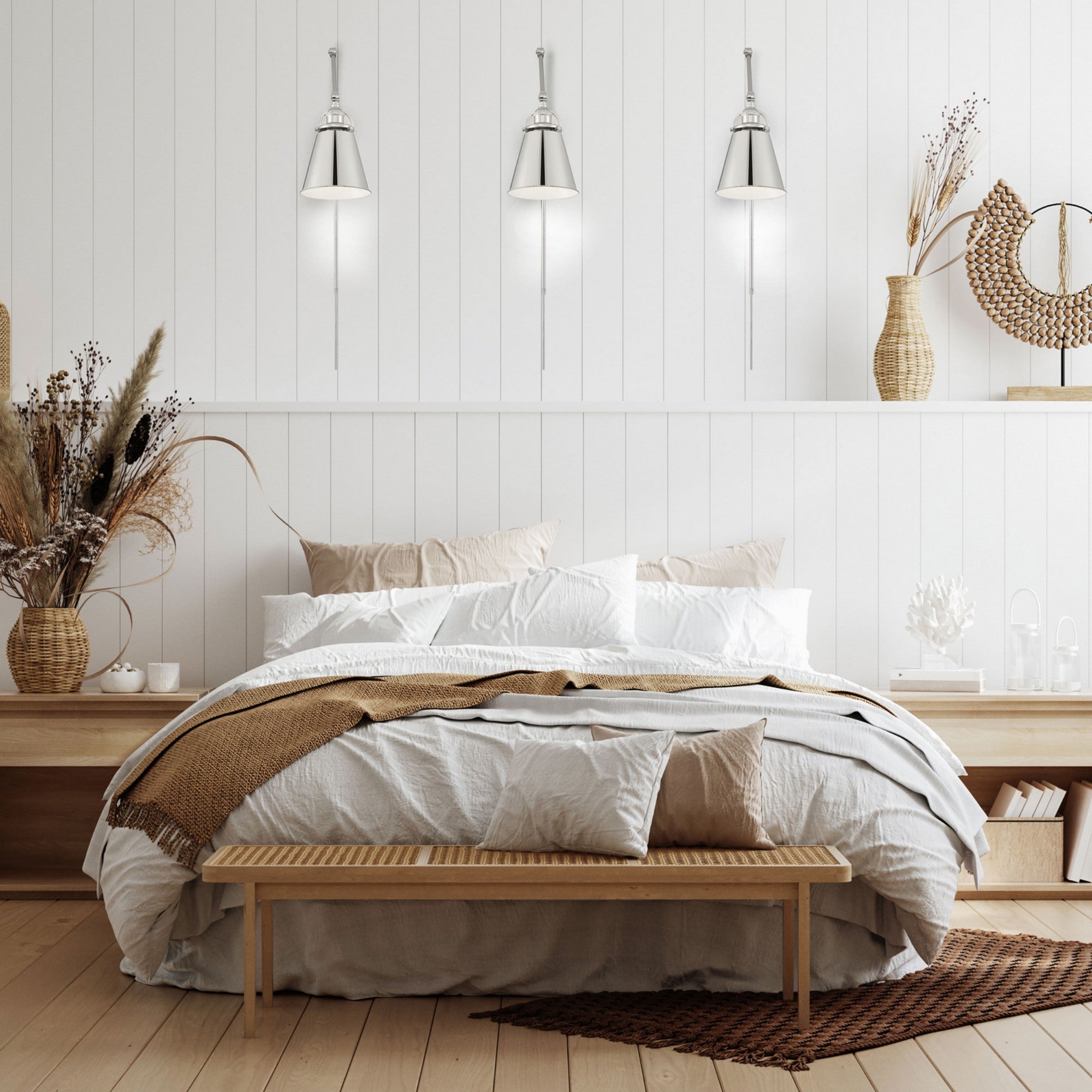 Bayard Swing Arm Lamp, Polished Nickel - Bees Lighting