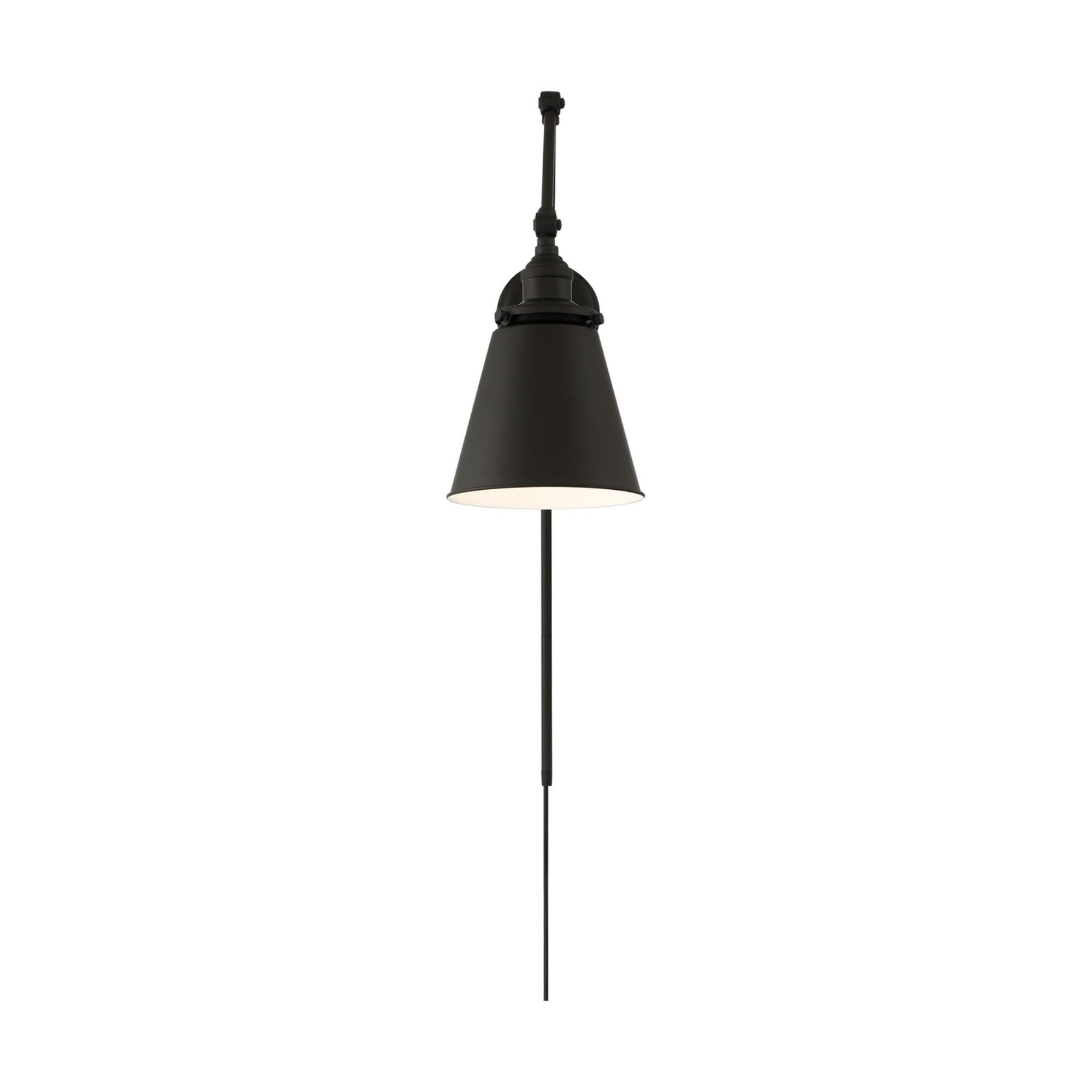 Bayard Plug In Swing Arm Wall Sconce Matte Black