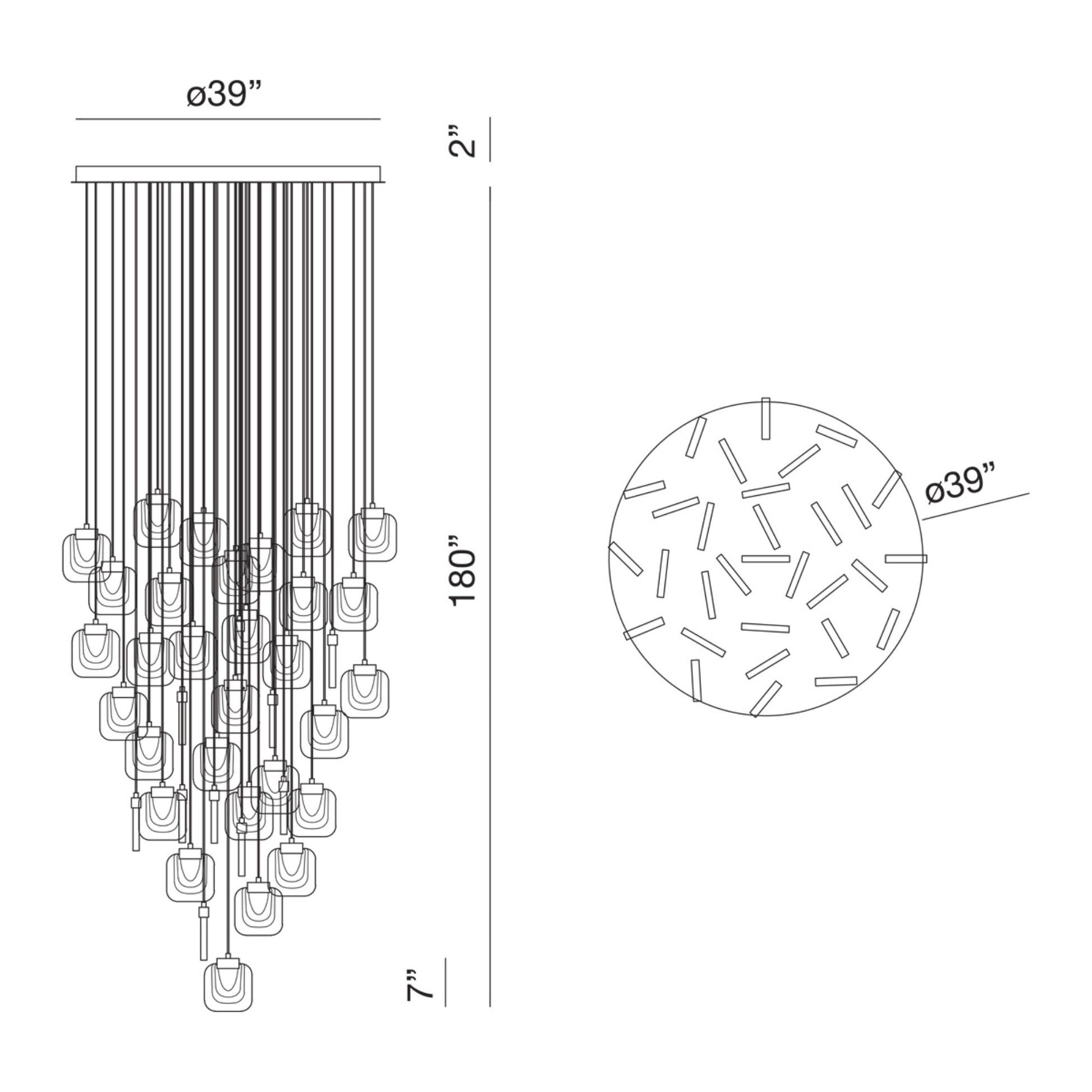 Paget 31-Light 39" LED Grand Chandelier, Chrome Finish - Bees Lighting