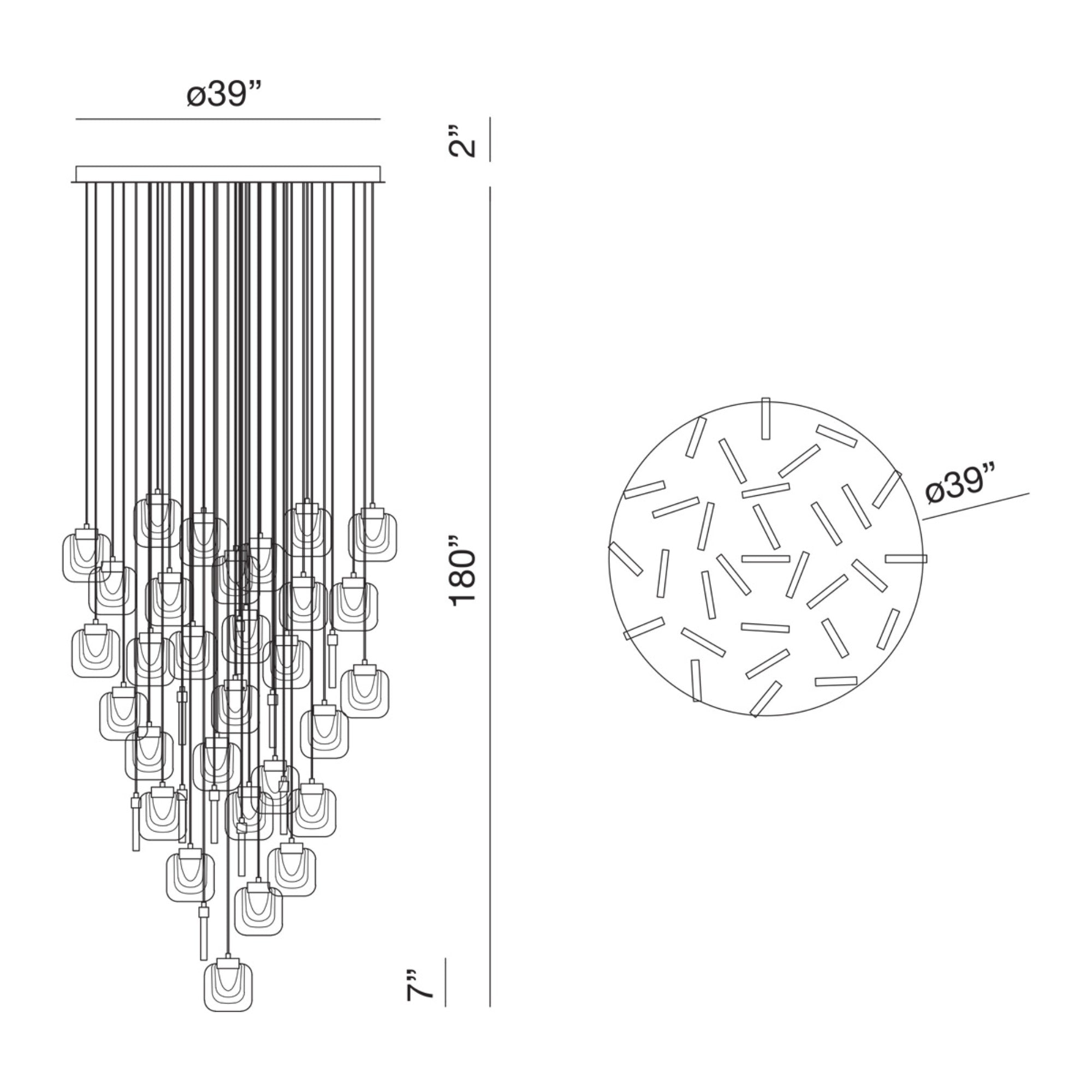 Paget 31-Light 39" LED Grand Chandelier, Chrome Finish - Bees Lighting