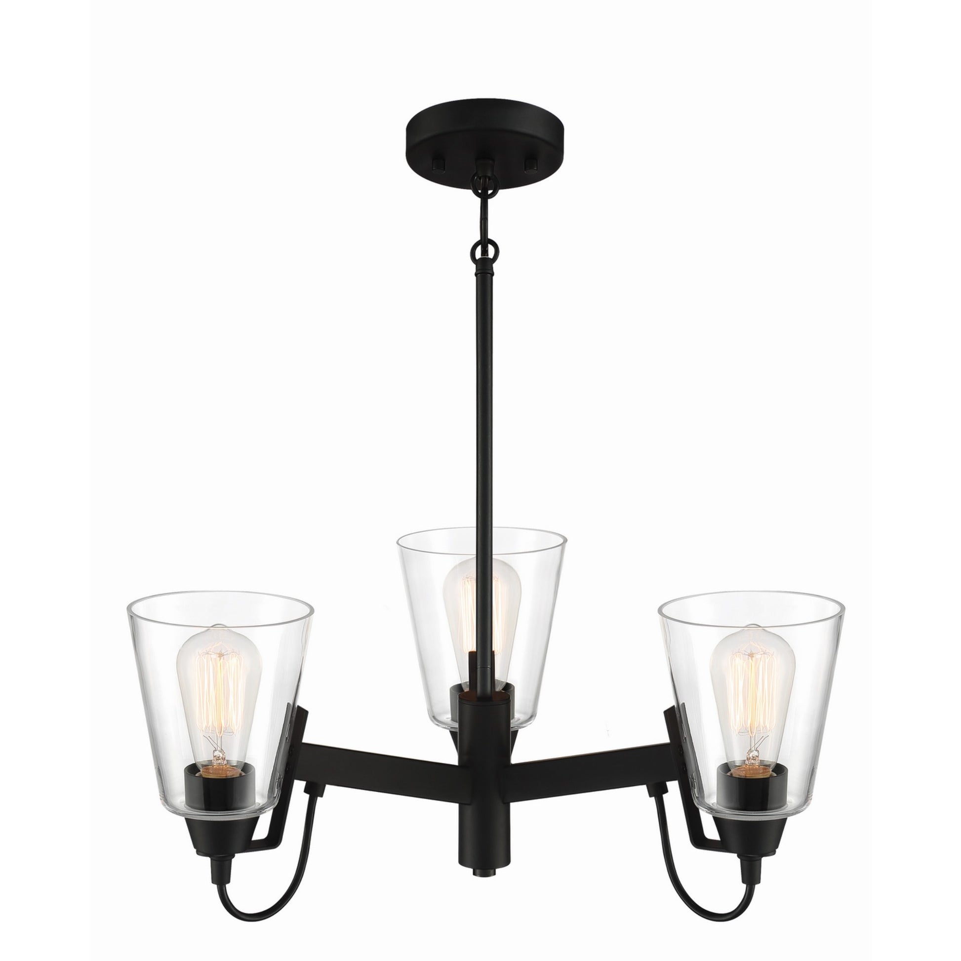 Beckonridge 22" 3-Light Chandelier, Coal Finish - Bees Lighting