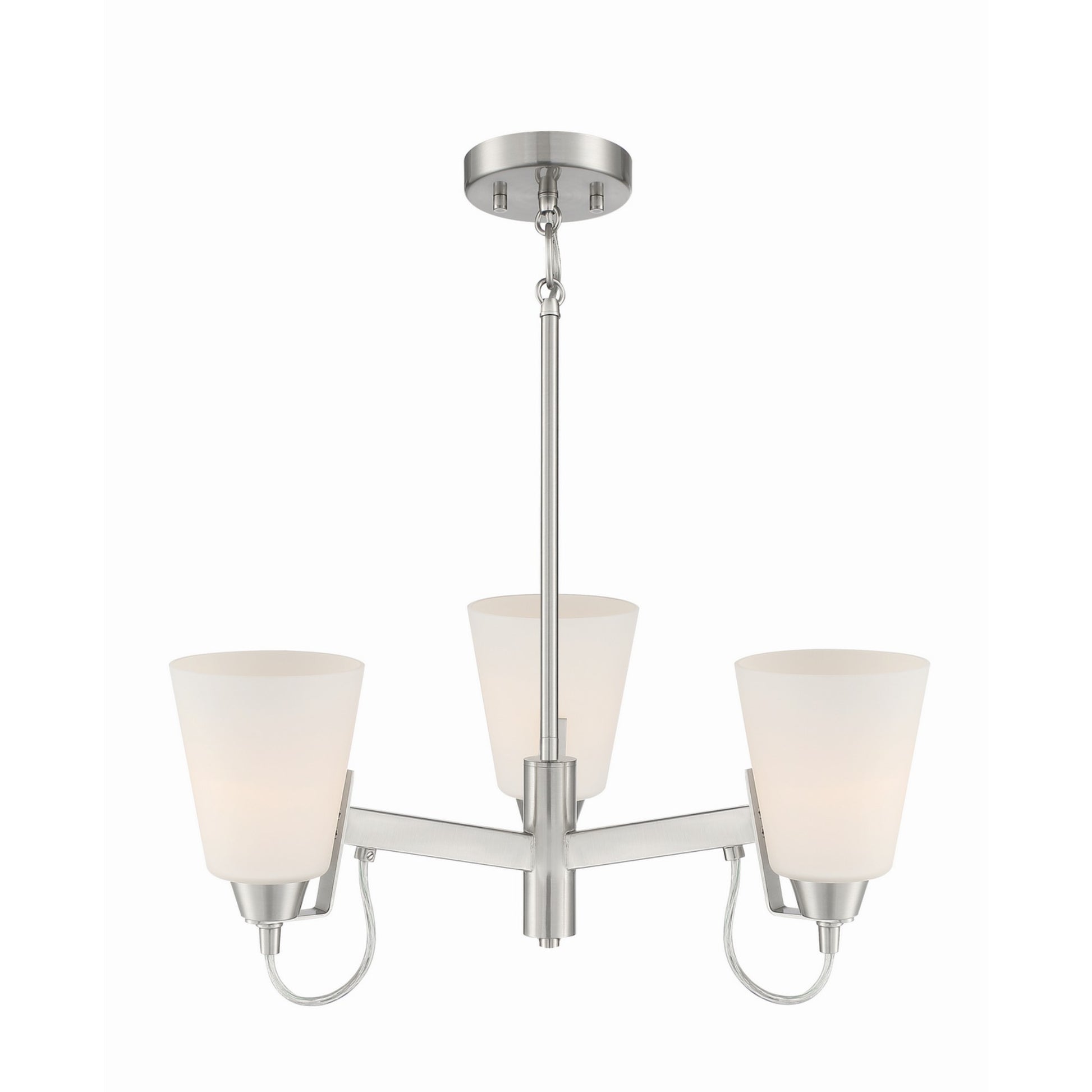Beckonridge 22" 3-Light Chandelier, Brushed Nickel Finish - Bees Lighting