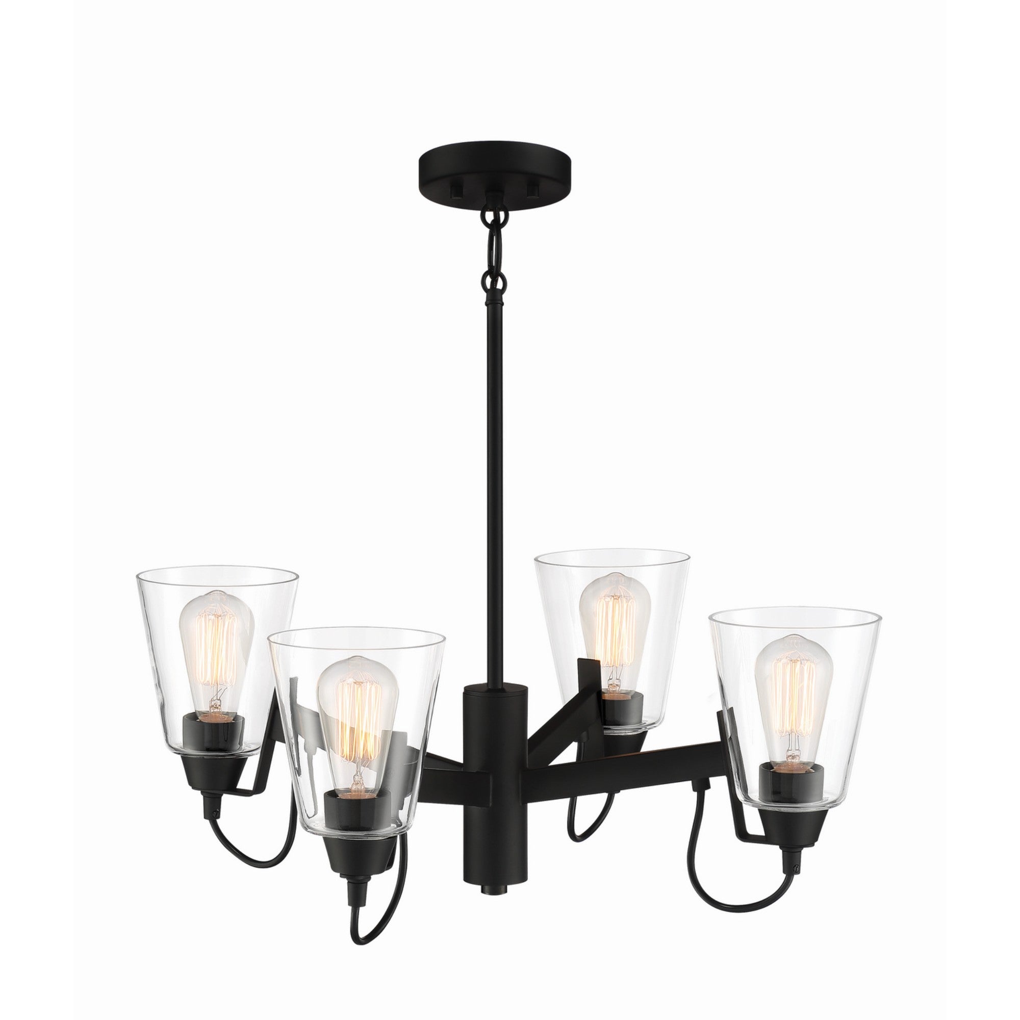 Beckonridge 24" 4-Light Chandelier, Coal Finish - Bees Lighting