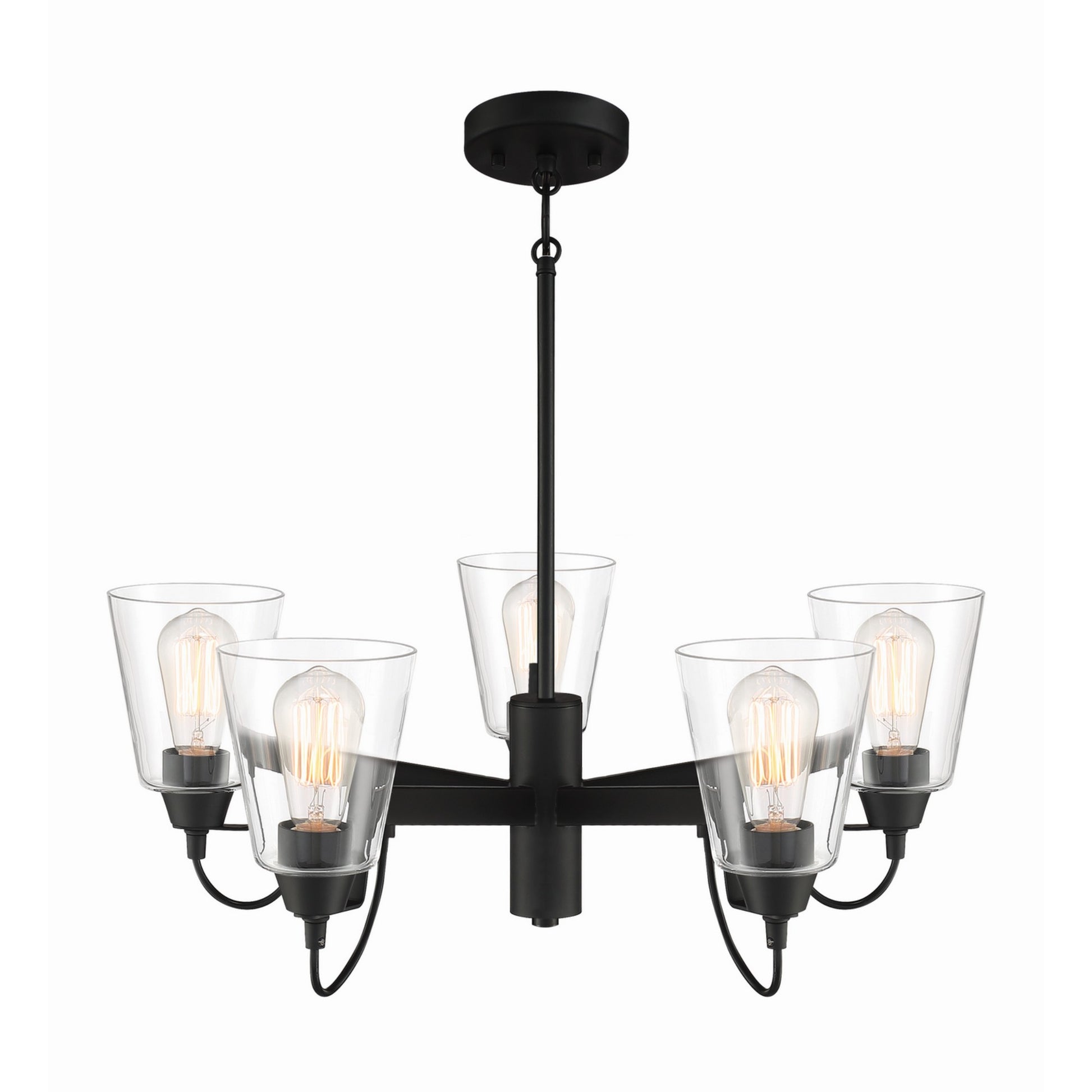 Beckonridge 26" 5-Light Chandelier, Coal Finish - Bees Lighting