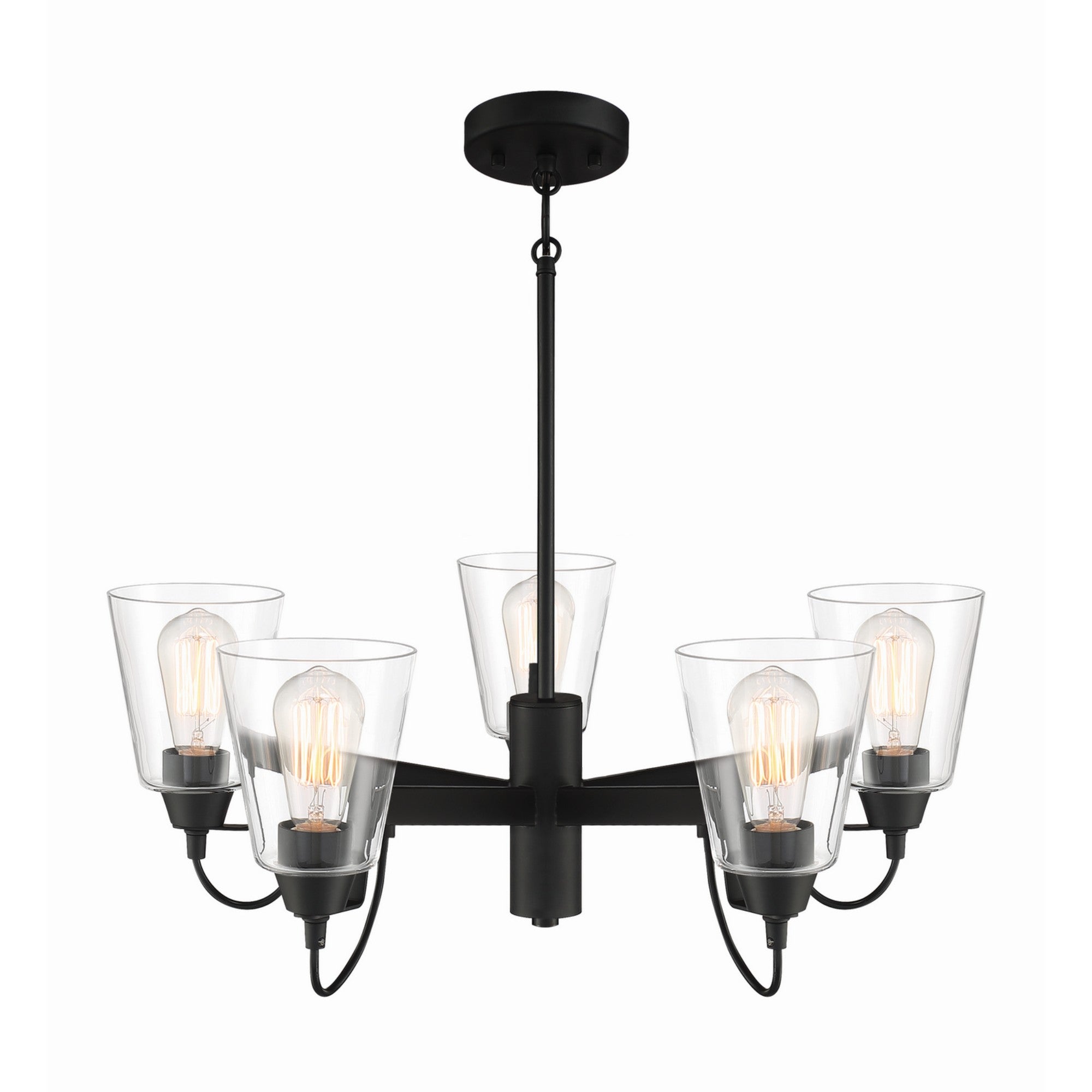 Beckonridge 26" 5-Light Chandelier, Coal Finish - Bees Lighting