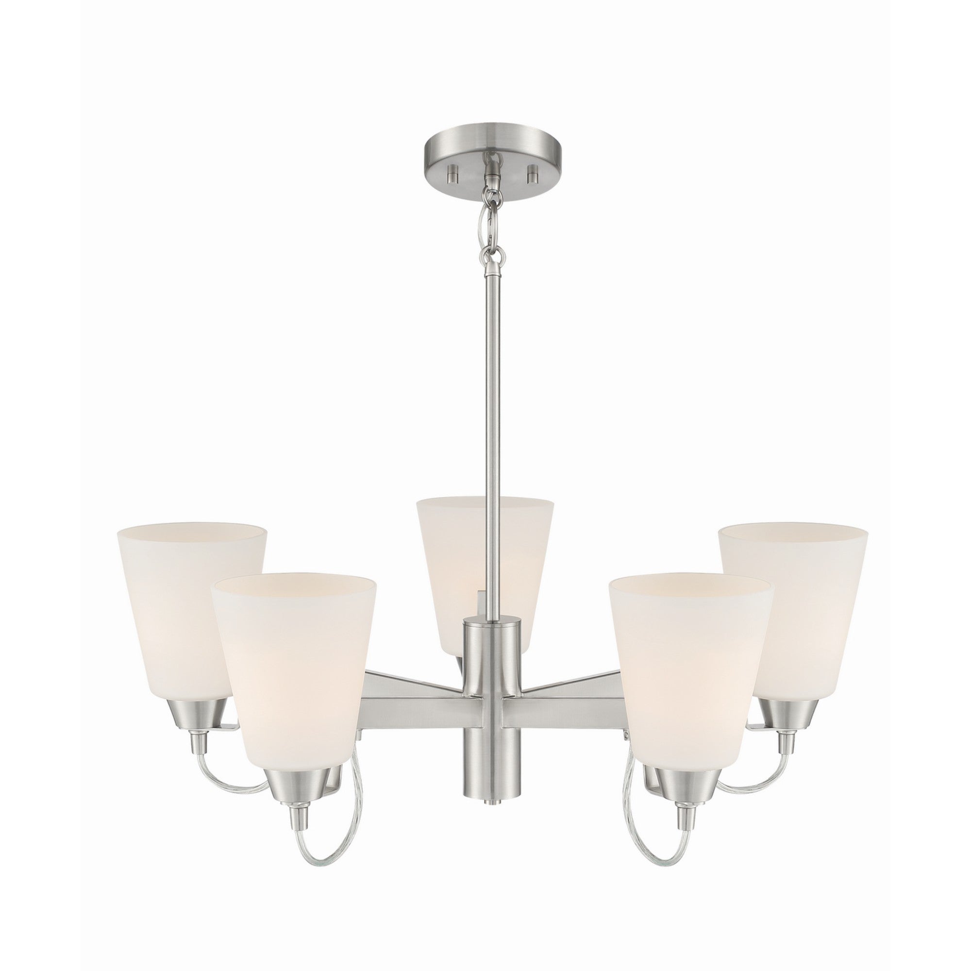Beckonridge 26" 5-Light Chandelier, Brushed Nickel Finish - Bees Lighting