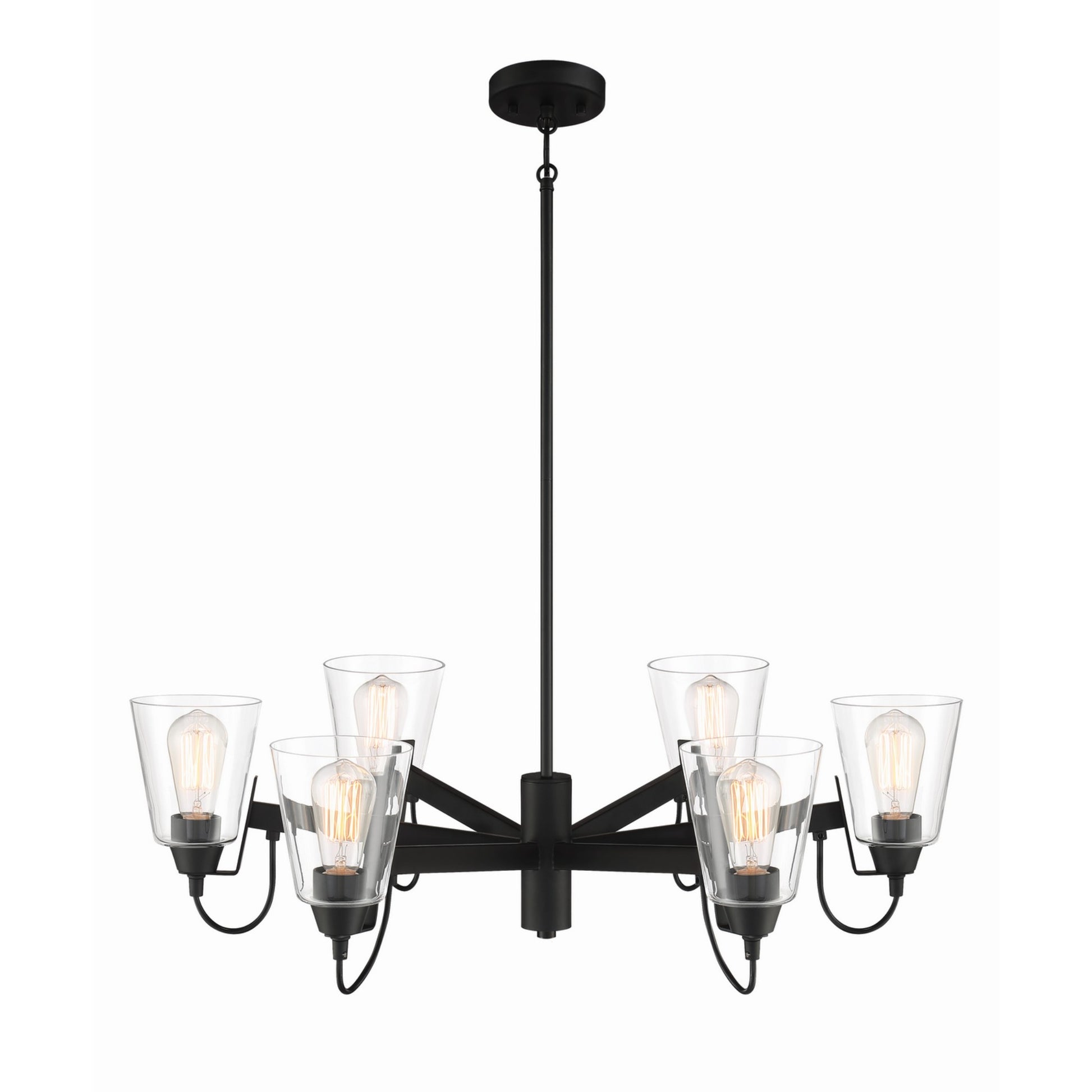Beckonridge 32" 6-Light Chandelier, Coal Finish - Bees Lighting
