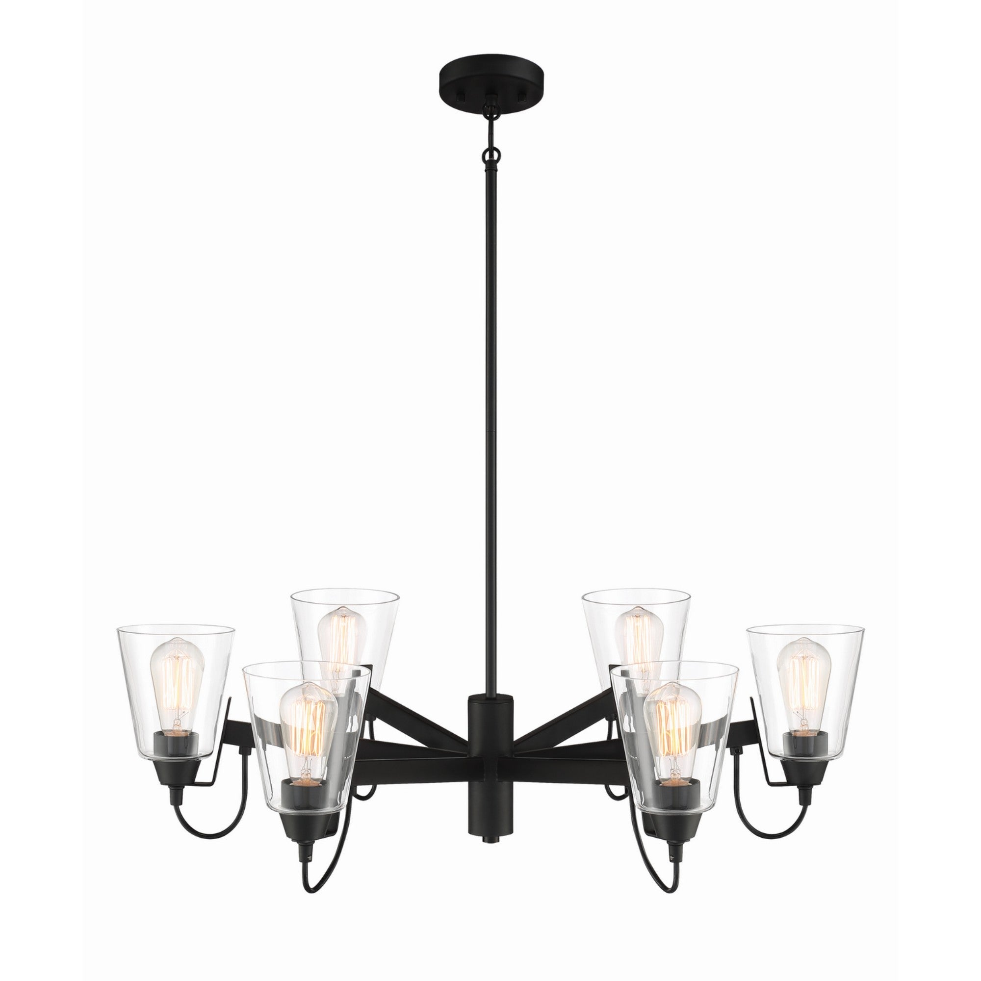 Beckonridge 32" 6-Light Chandelier, Coal Finish - Bees Lighting