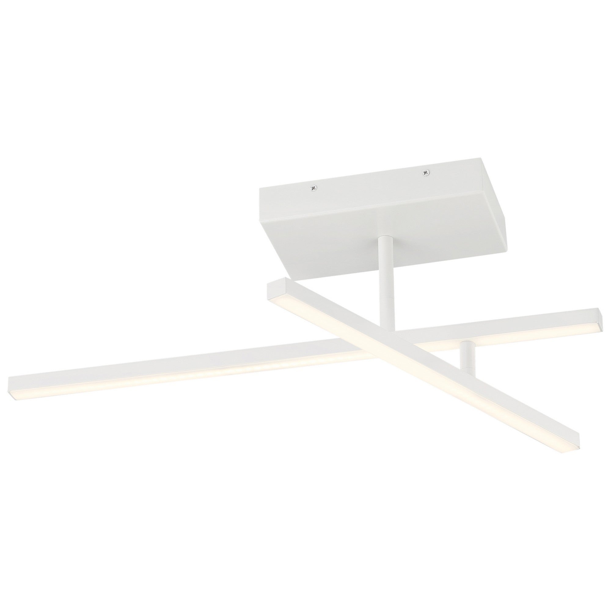 Duo 27" LED Semi-Flush Mount, Matte White Finish - Bees Lighting