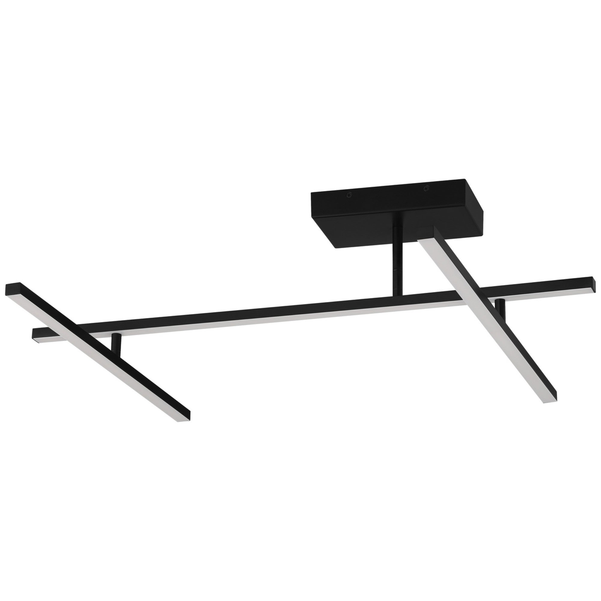 Duo 45" LED Semi-Flush Mount, Matte Black Finish - Bees Lighting