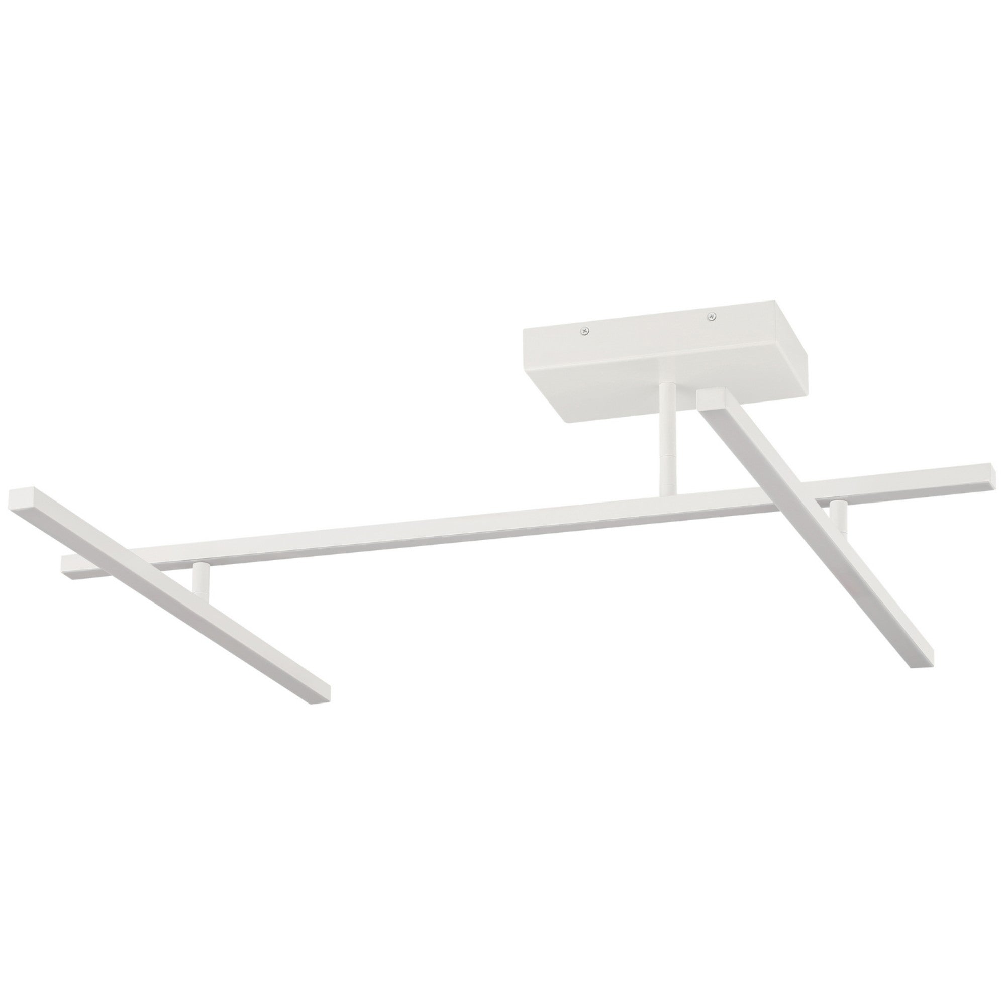 Duo 45" LED Semi-Flush Mount, Matte White Finish - Bees Lighting