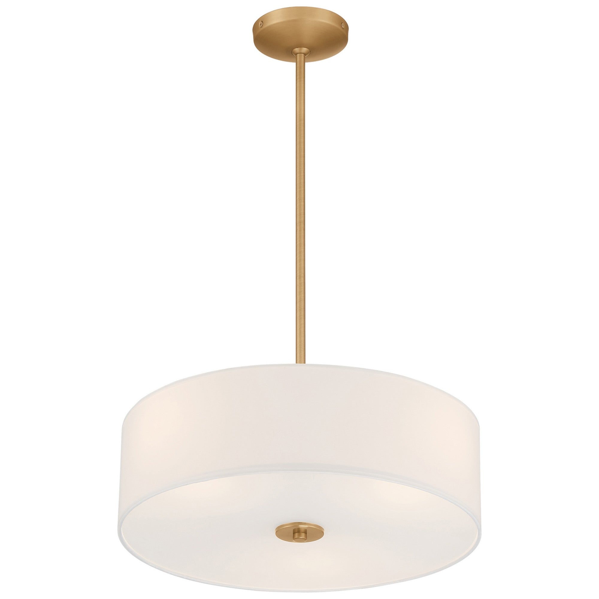 Mid Town 18" Convertible LED Pendant, Antique Brushed Brass Finish - Bees Lighting