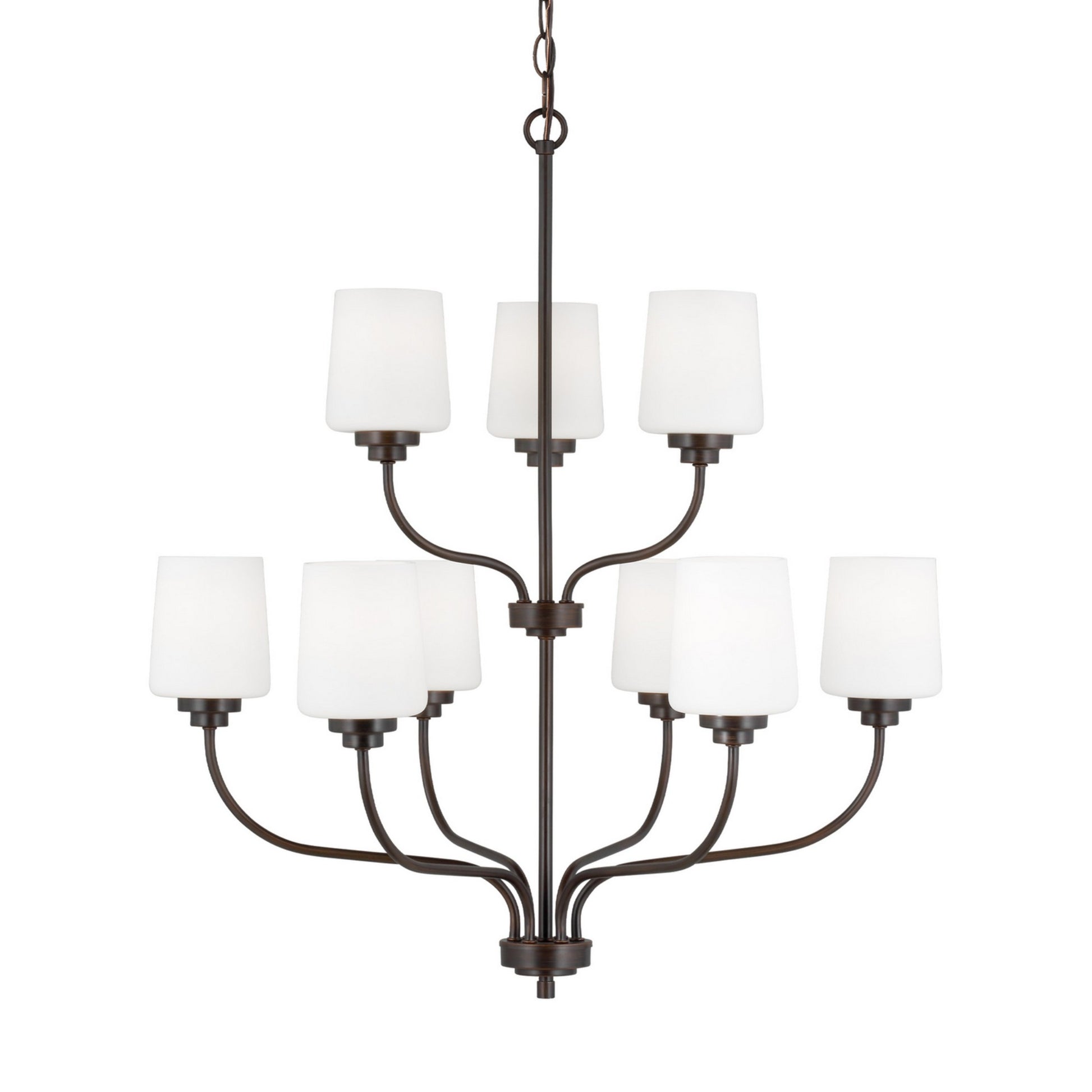 Windom 28" 9-Light Chandelier, Bronze Finish - Bees Lighting