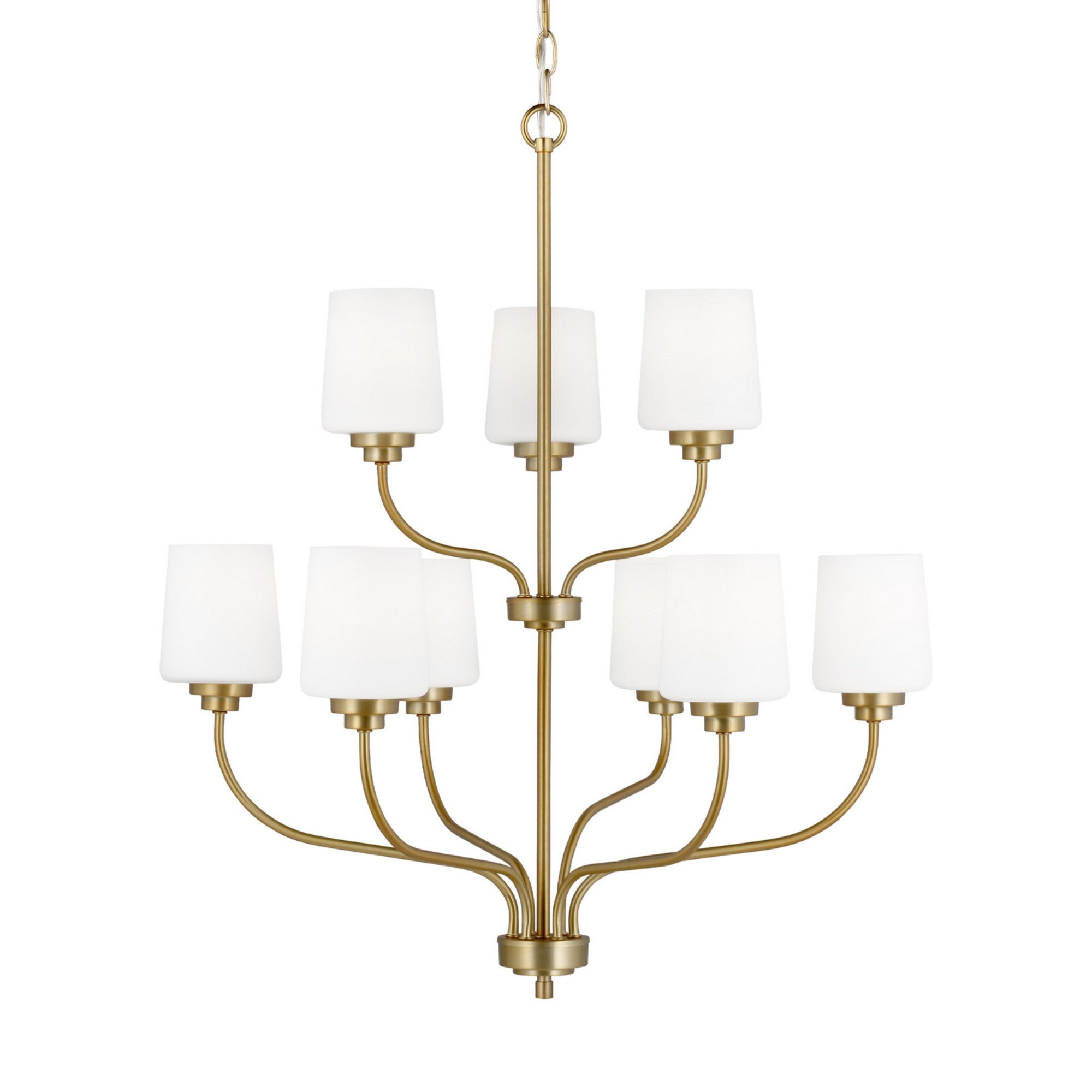 Windom 28" 9-Light Chandelier, Satin Brass Finish - Bees Lighting
