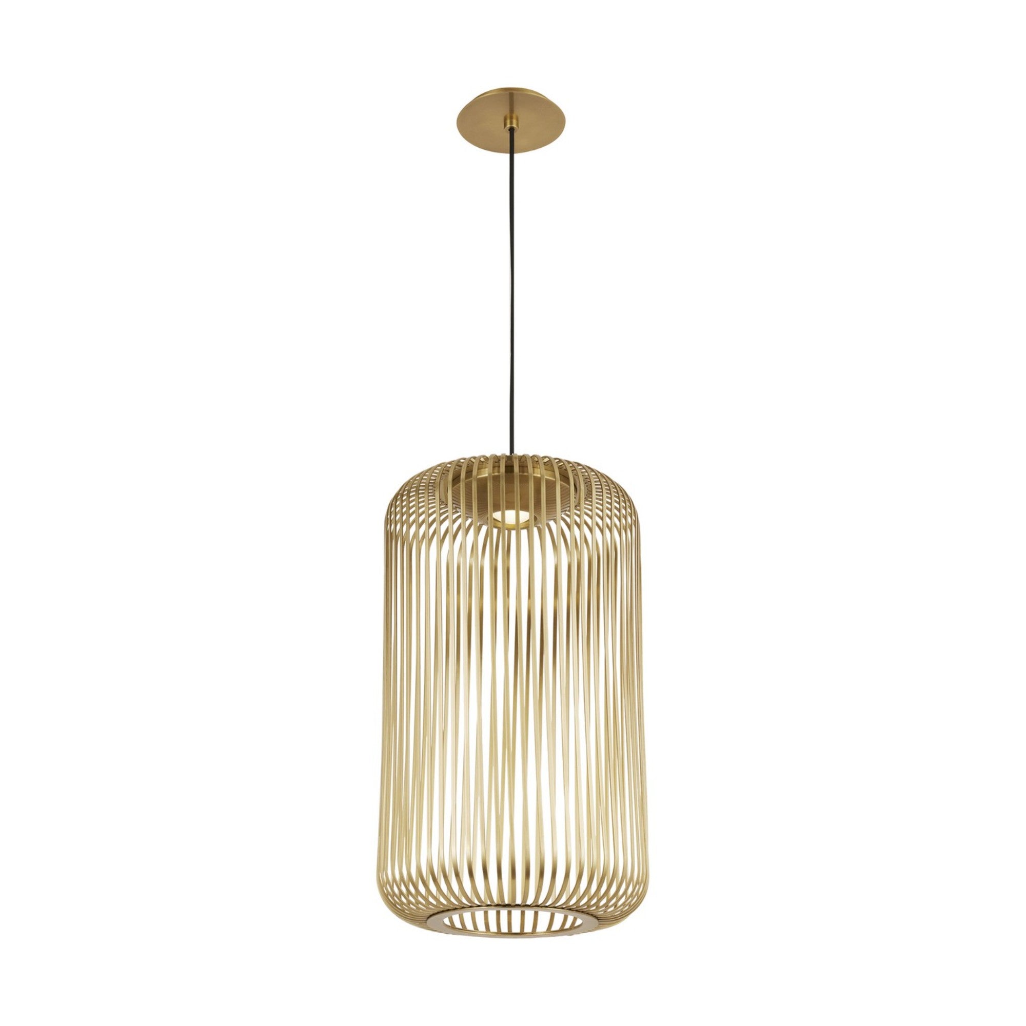 Kai 12" LED Pendant, Plated Brass Finish - Bees Lighting