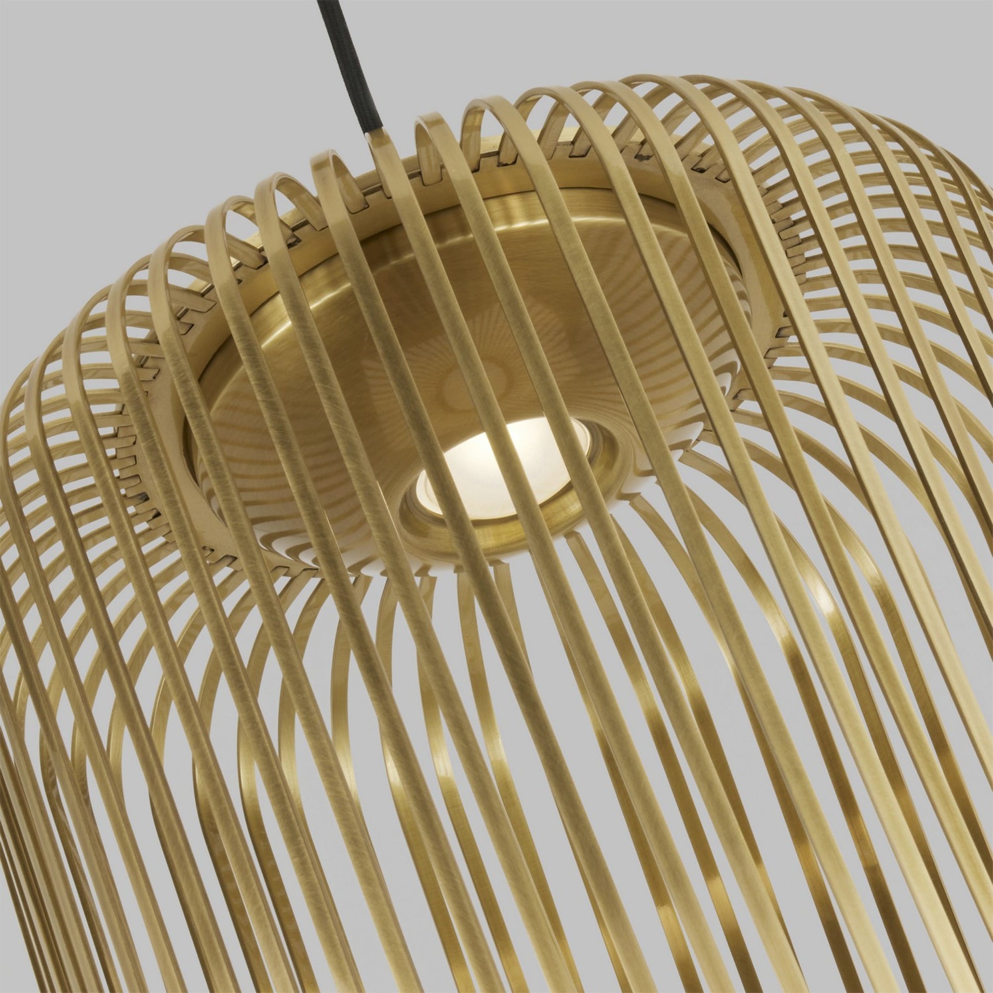 Kai 12" LED Pendant, Plated Brass Finish - Bees Lighting