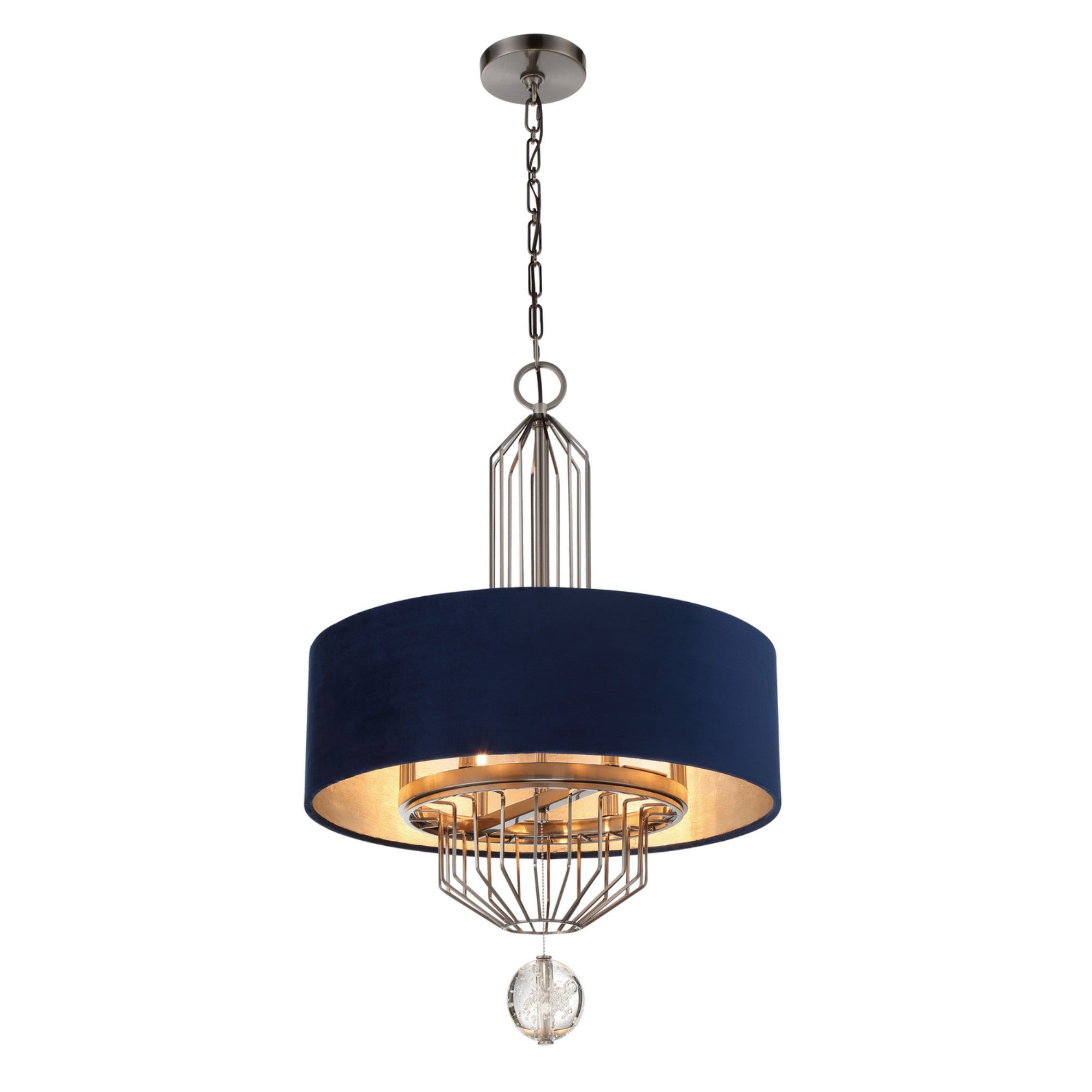Grandeur 24" 6-Light Pendant, Aged Antique Nickel Finish - Bees Lighting