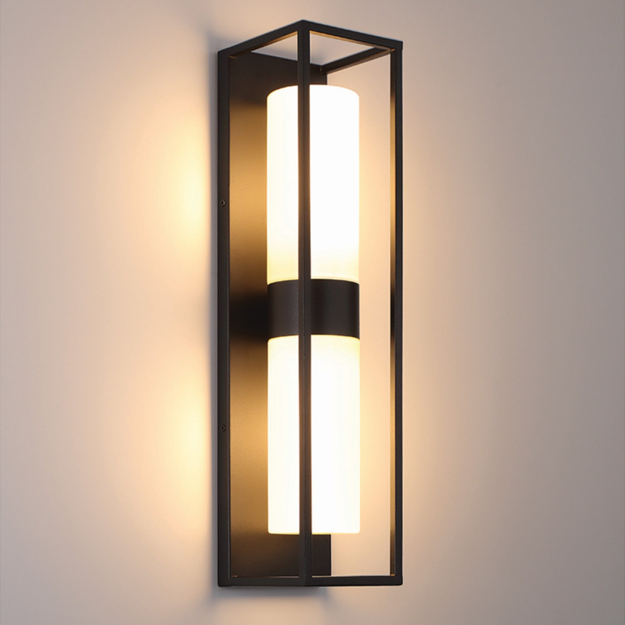 Ren 2-Light 23" Outdoor Wall Sconce, Black Finish - Bees Lighting