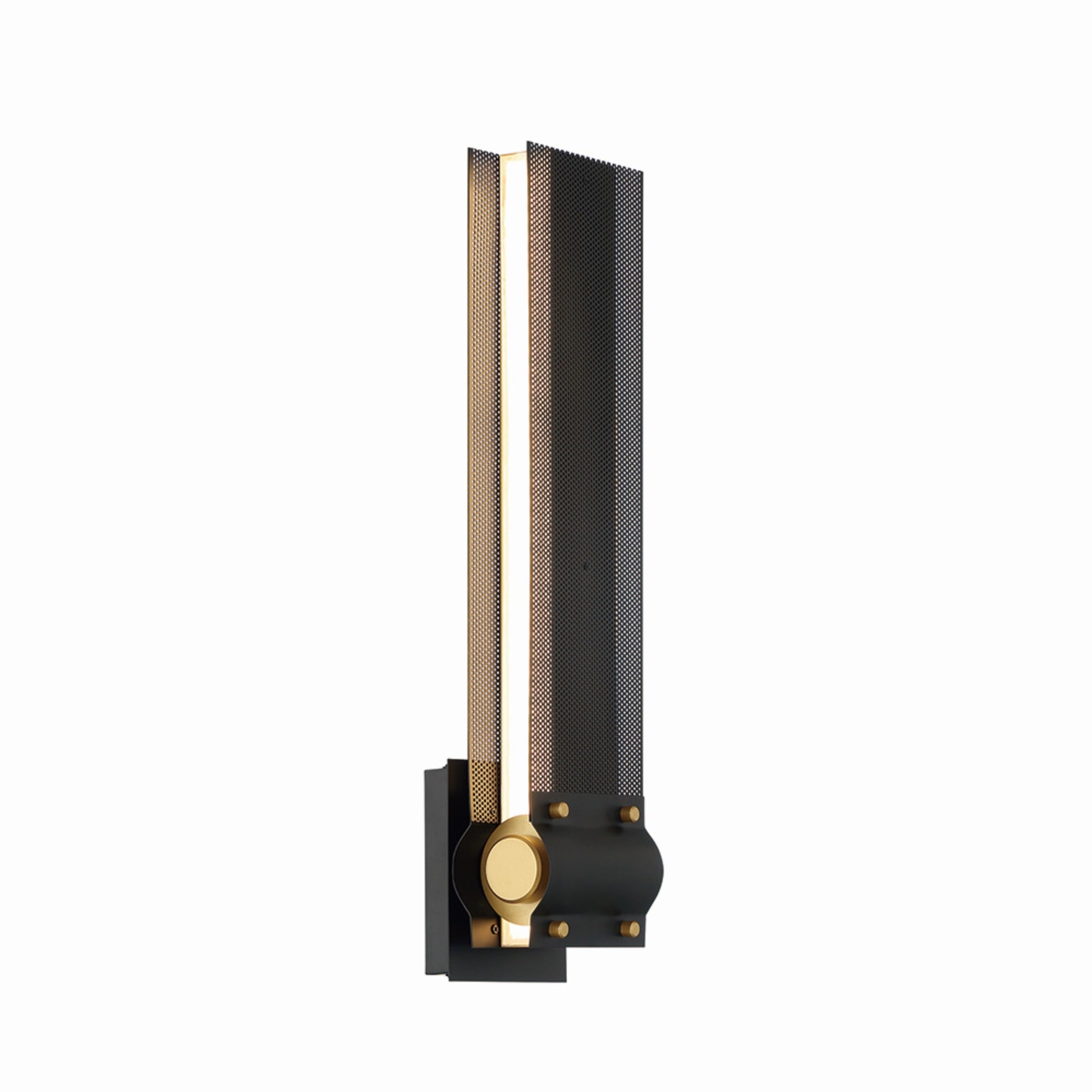 Admiral 19" LED Outdoor Wall Sconce, Gold & Black Finish - Bees Lighting