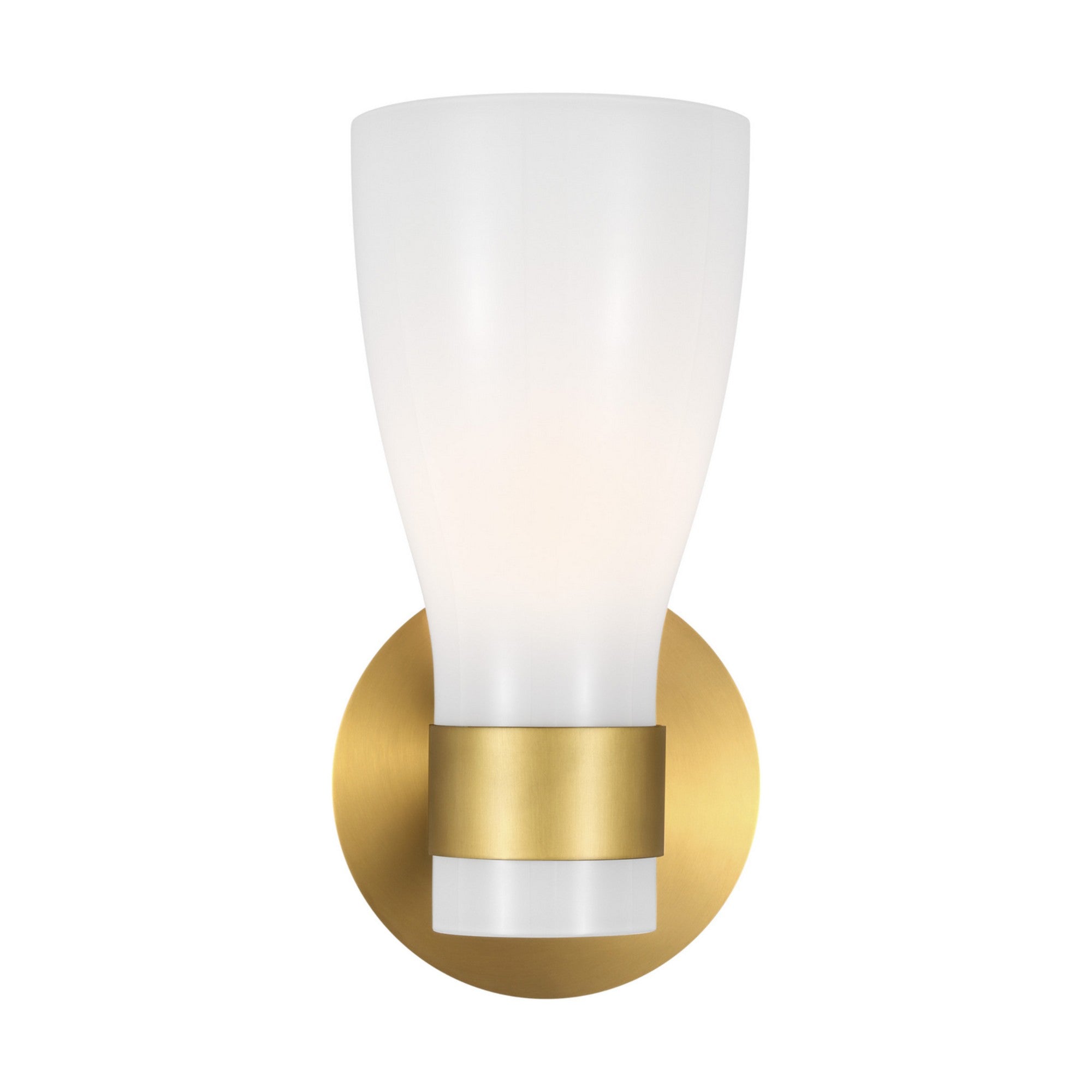 Moritz 11 in. Armed Sconce Burnished Brass with Milk White Glass finish - Bees Lighting