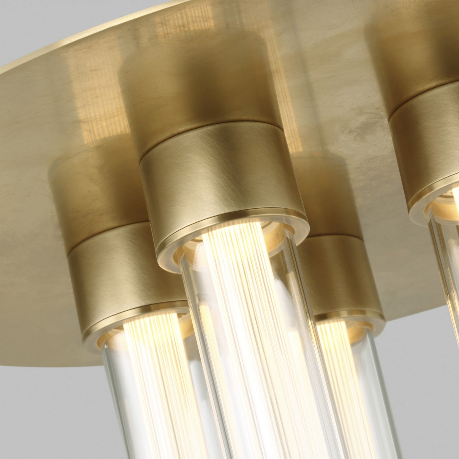 Kola 13" 5-Light LED Flush Mount, 277V, Natural Brass Finish - Bees Lighting