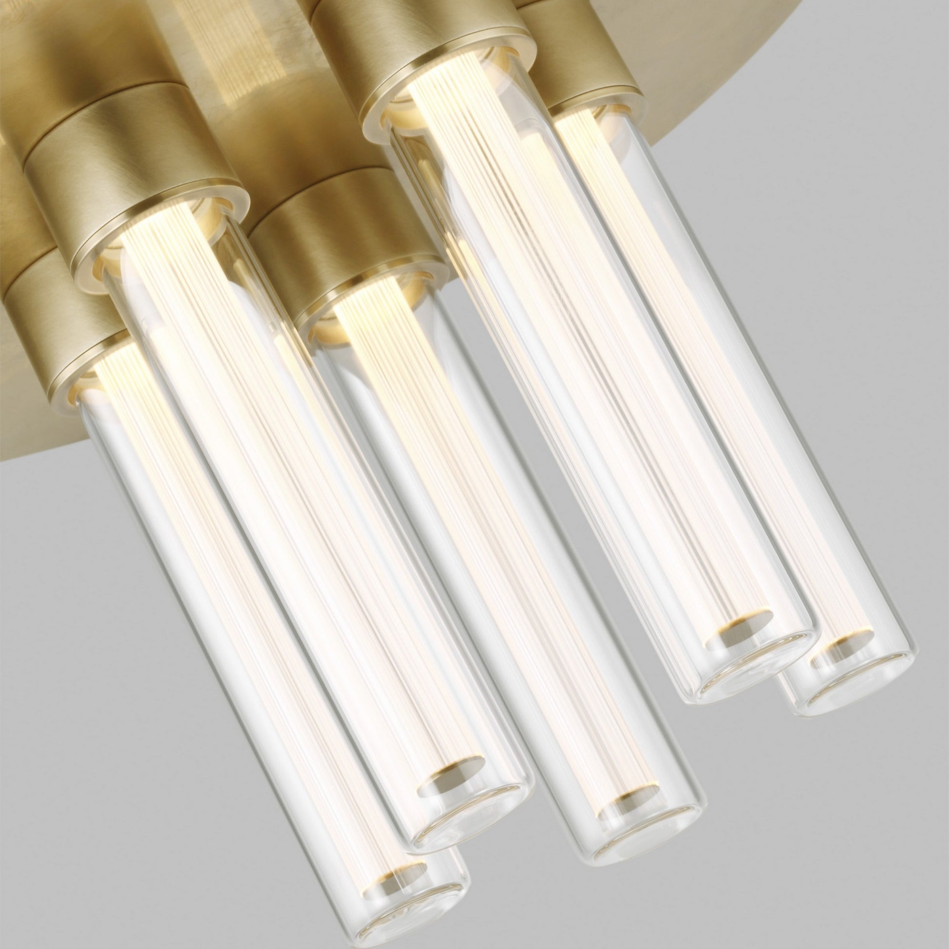 Kola 13" 5-Light LED Flush Mount, 277V, Natural Brass Finish - Bees Lighting
