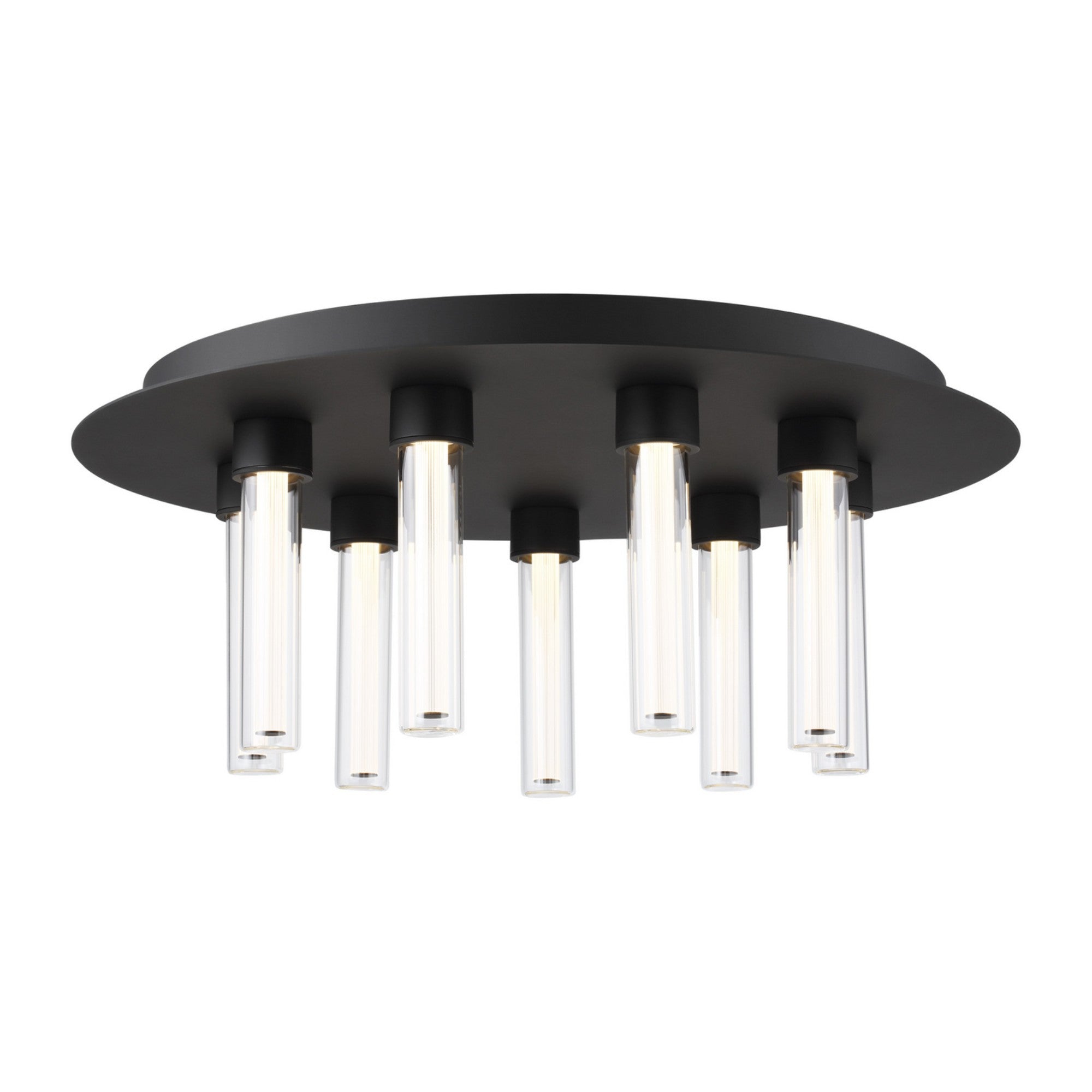 Kola 22" 9-Light LED Flush Mount, 277V, Nightshade Black Finish - Bees Lighting
