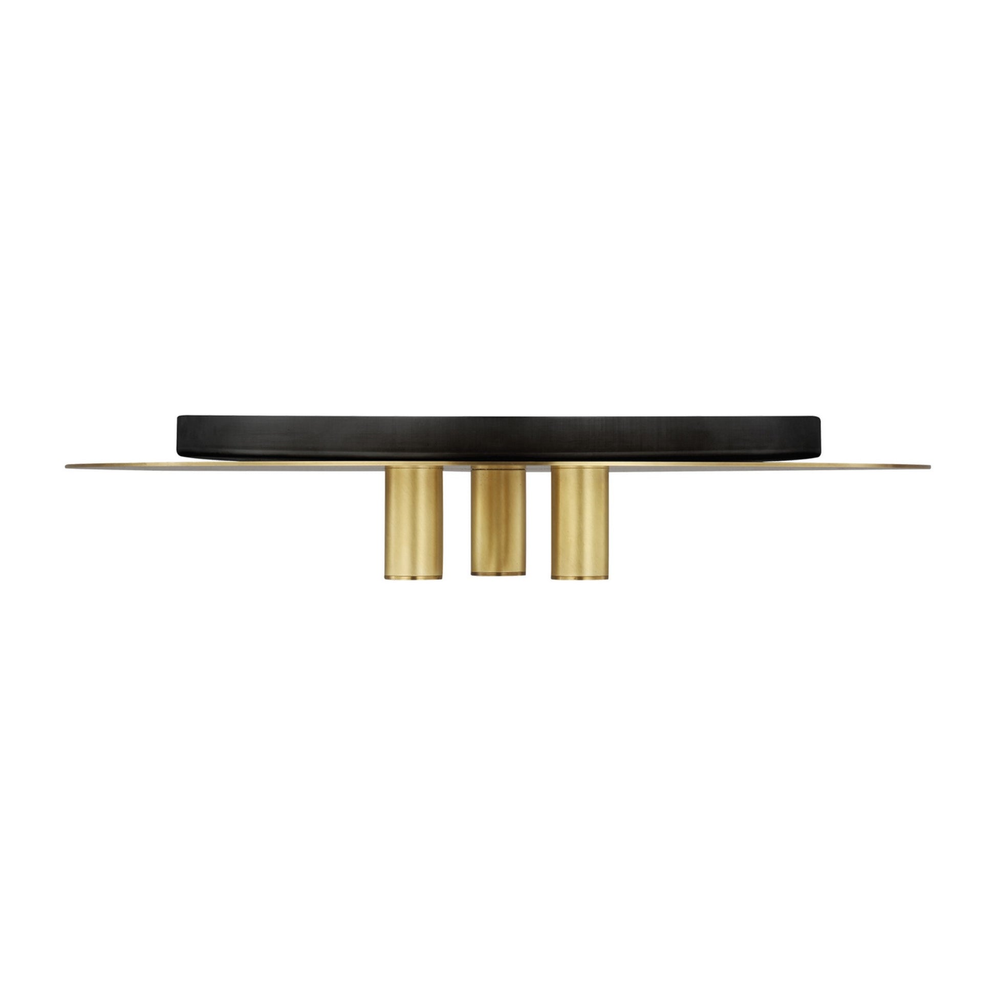 Ponte 16" LED Flush Mount, 120V, Natural Brass Finish - Bees Lighting