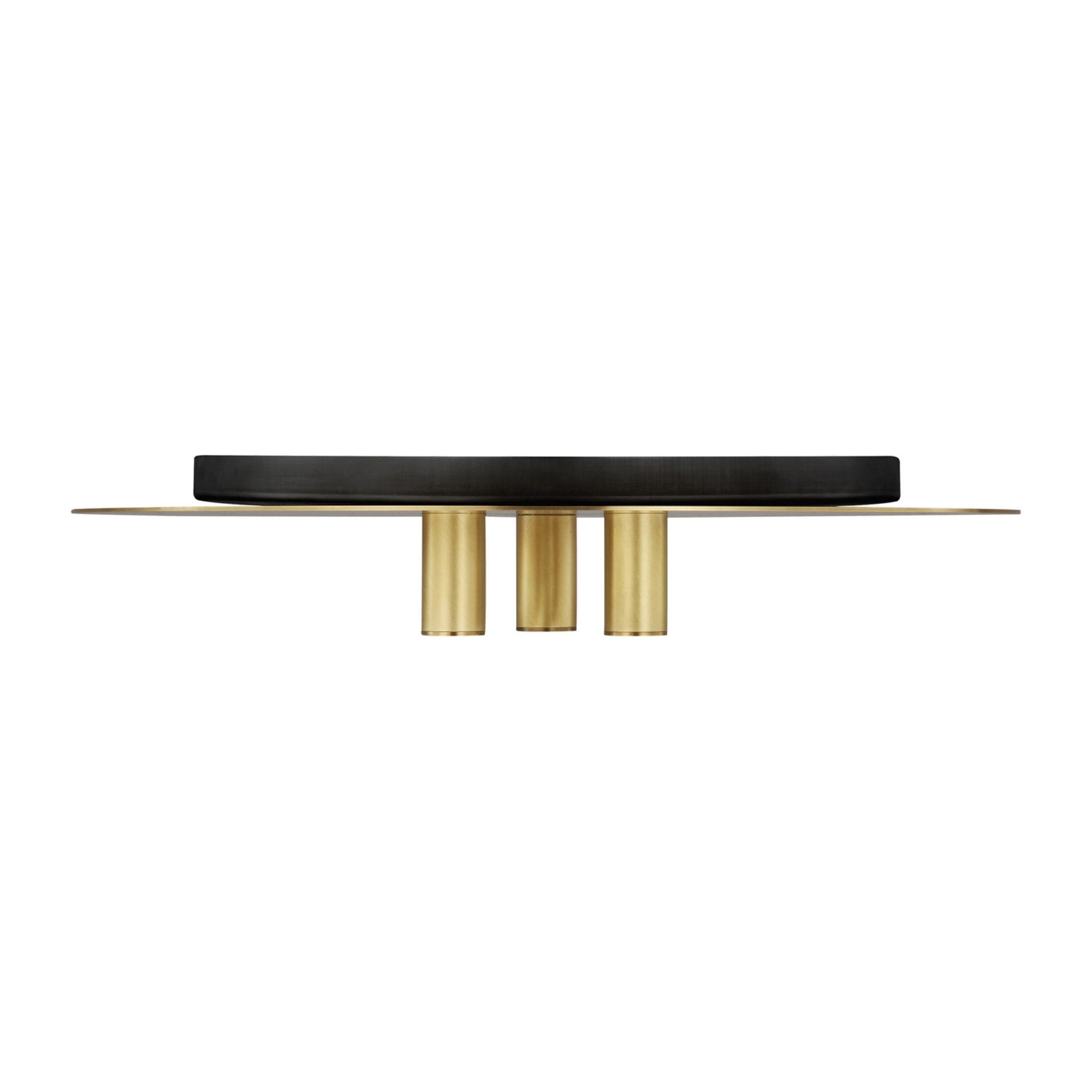 Ponte 16" LED Flush Mount, 120V, Natural Brass Finish - Bees Lighting