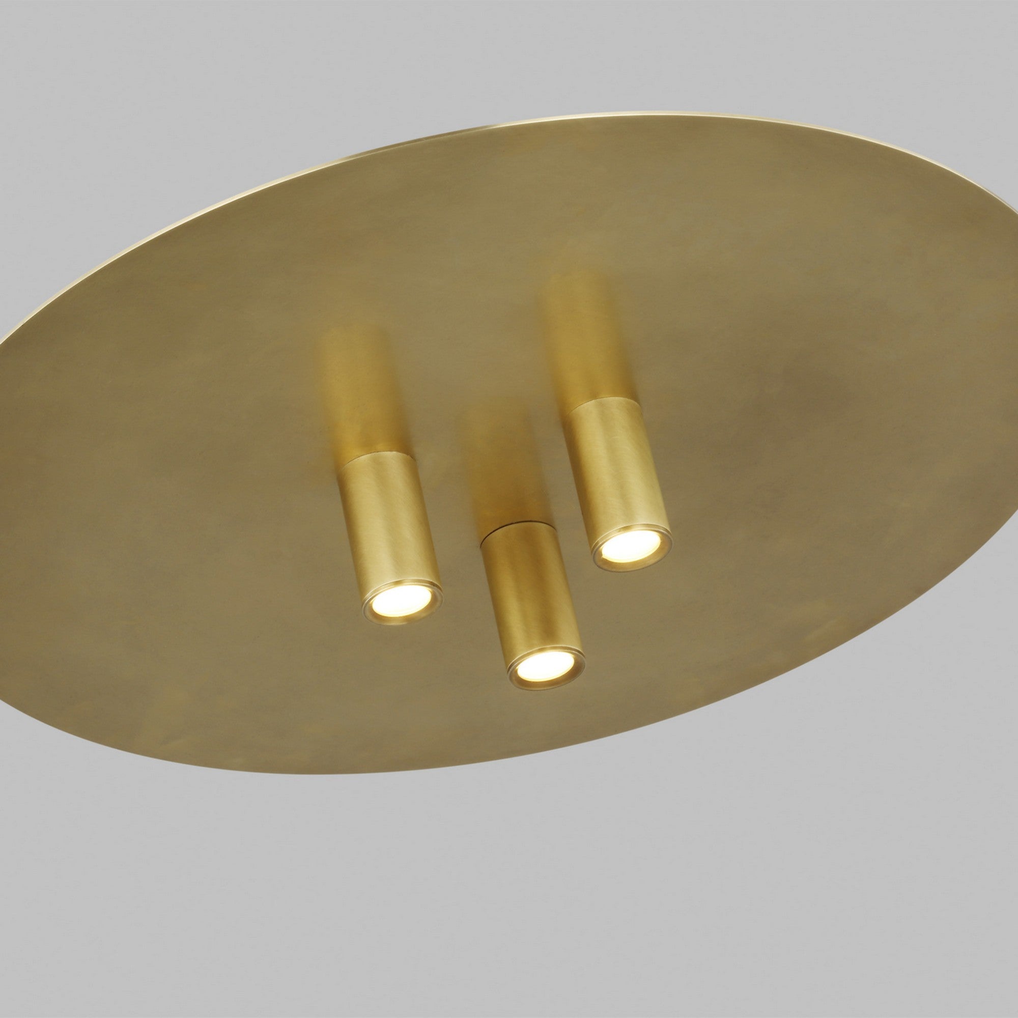 Ponte 16" LED Flush Mount, 120V, Natural Brass Finish - Bees Lighting