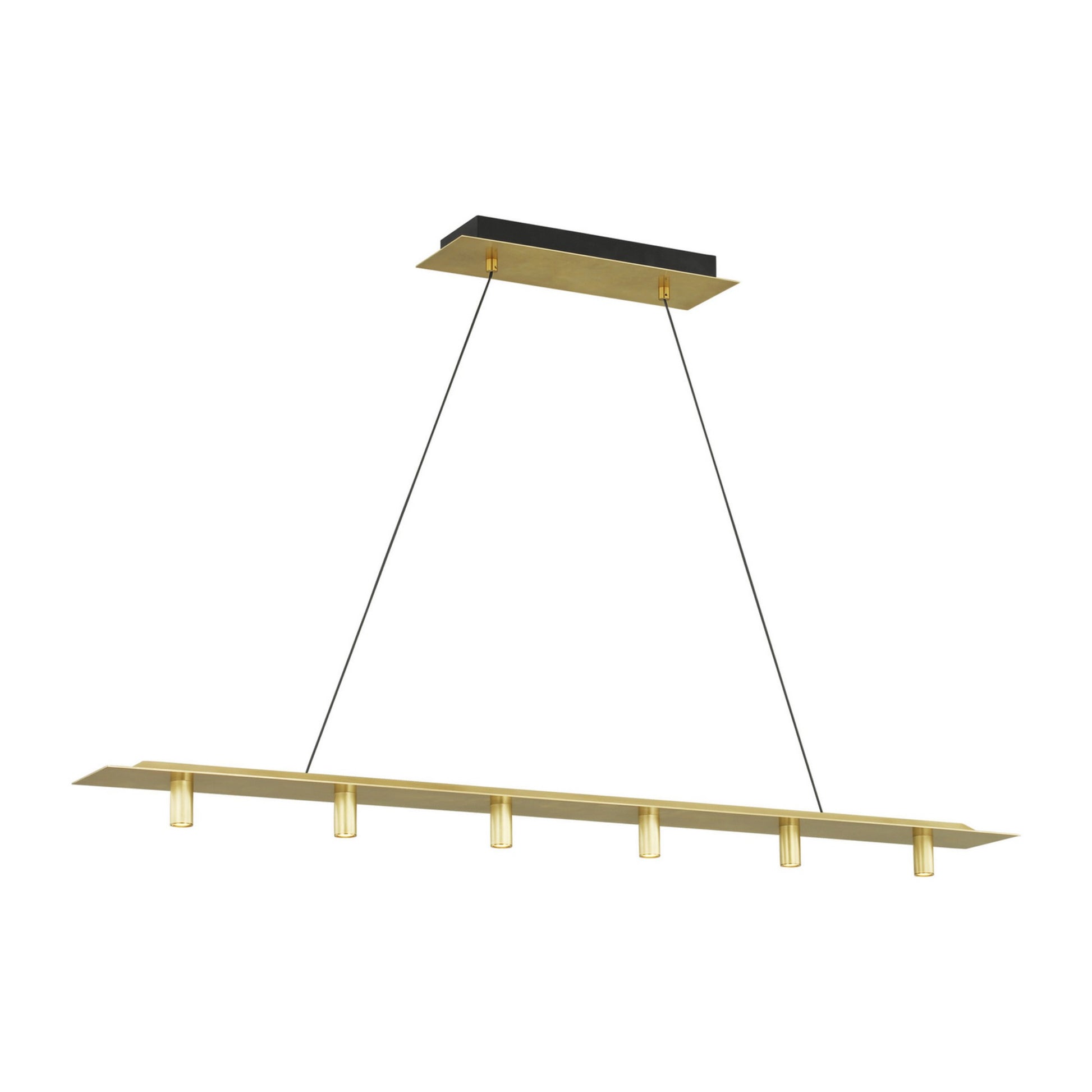 Ponte 50" LED Linear Chandelier, 277V, Natural Brass Finish - Bees Lighting