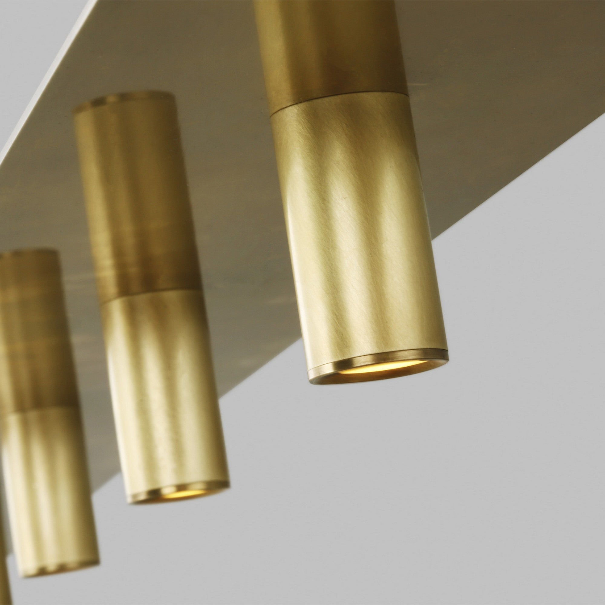Ponte 50" LED Linear Chandelier, 277V, Natural Brass Finish - Bees Lighting